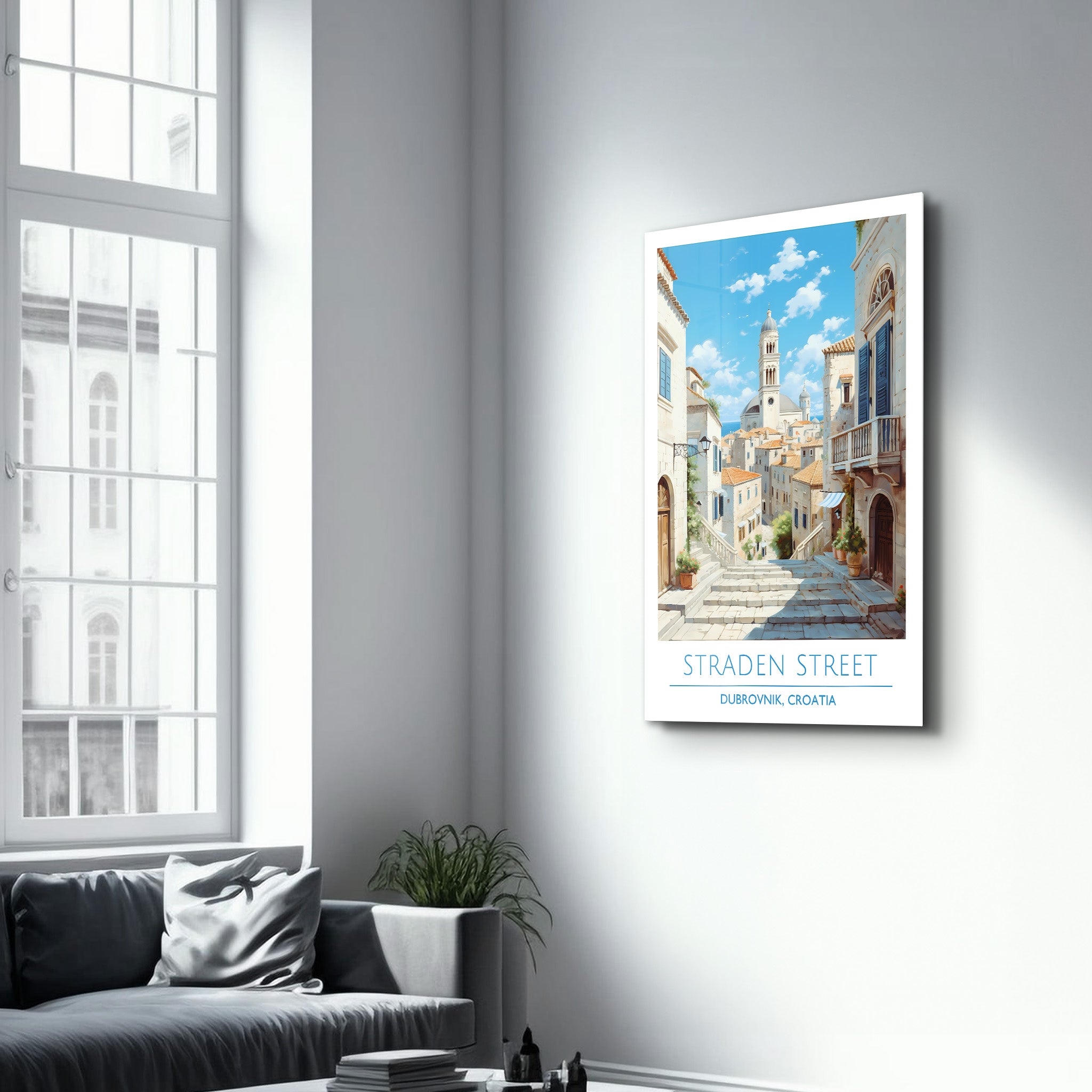 Straden Street-Dubrovnik Croatia-Travel Posters | Glass Wall Art