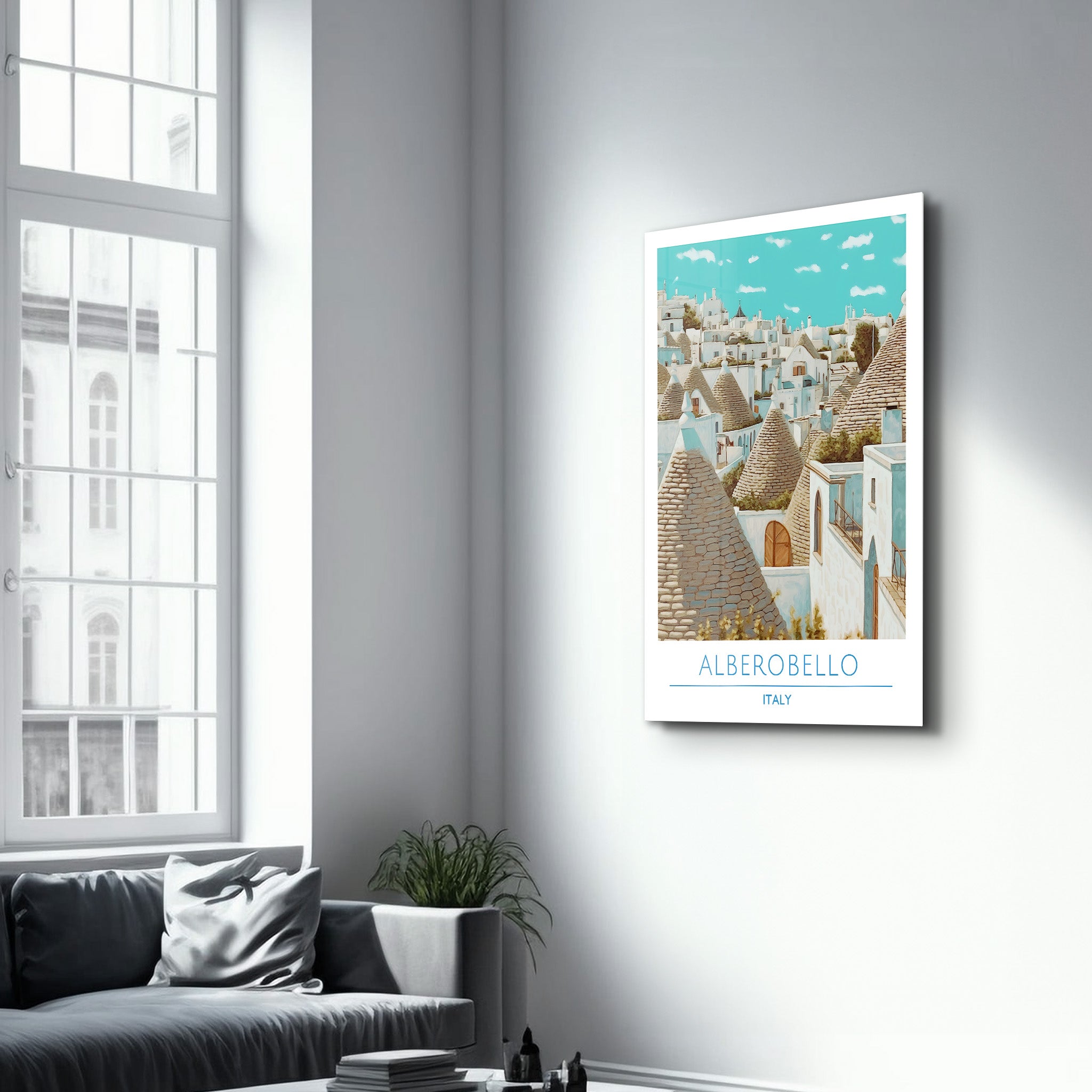 Alberobello Italien-Reiseposter | <tc>Glasbild</tc>