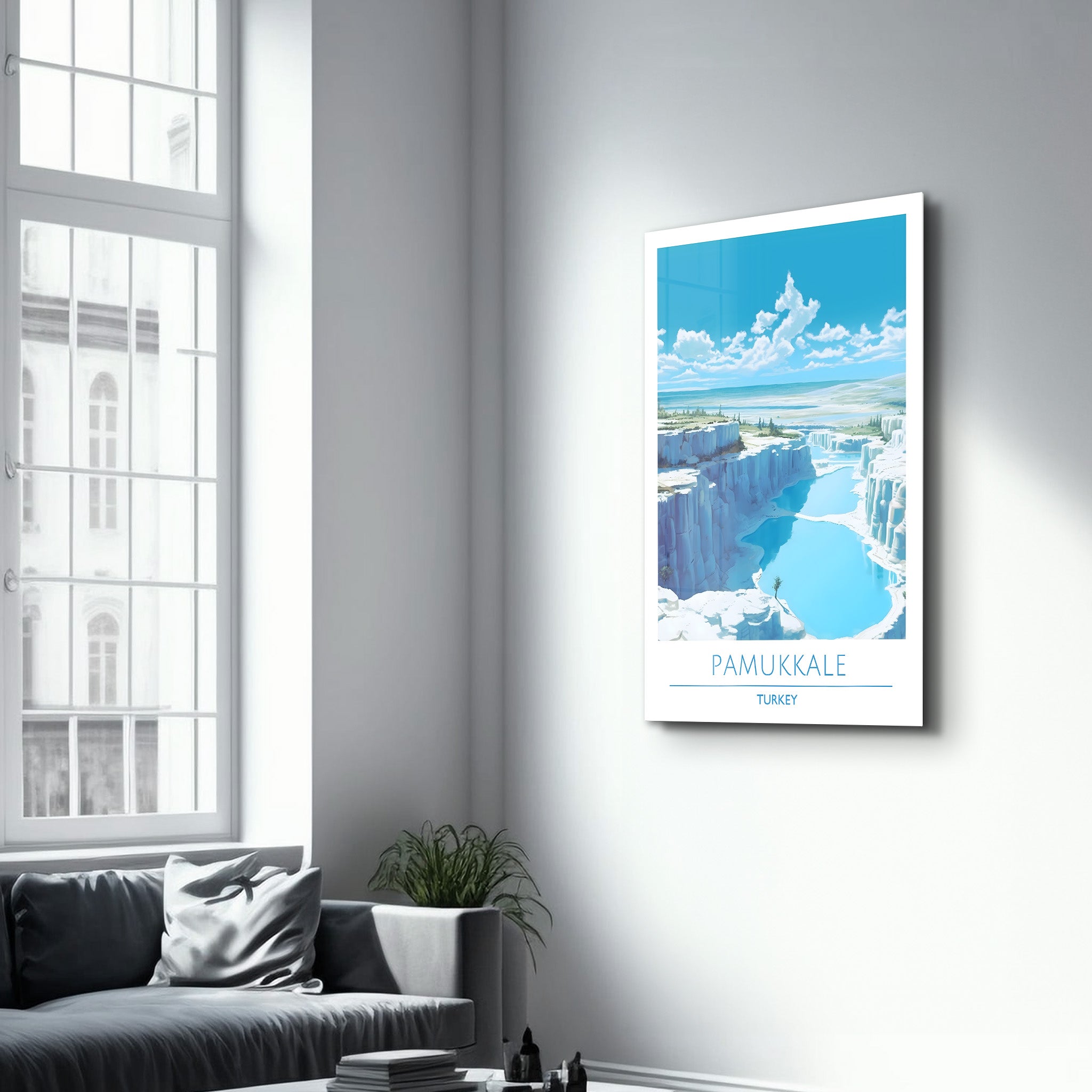 Pamukkale Türkei-Reiseposter | <tc>Glasbild</tc>