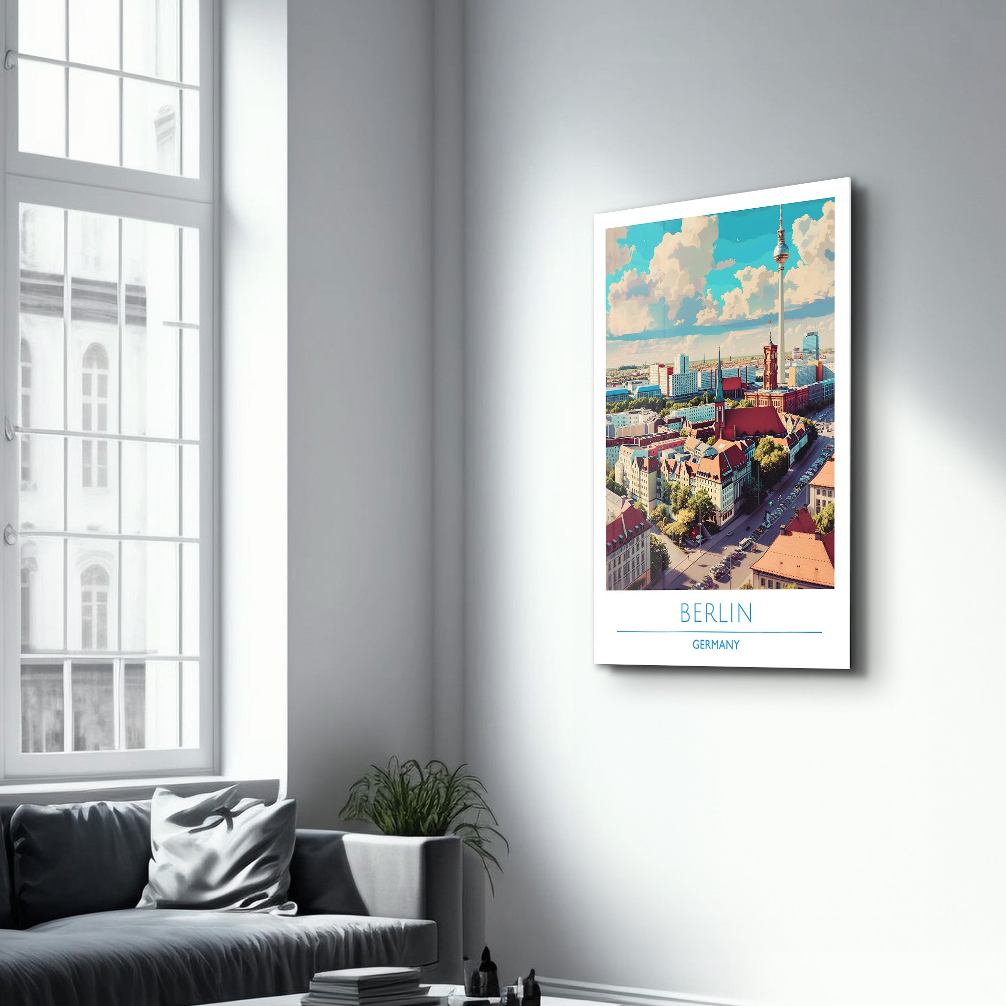 Berlin Deutschland-Reiseposter | <tc>Glasbild</tc>