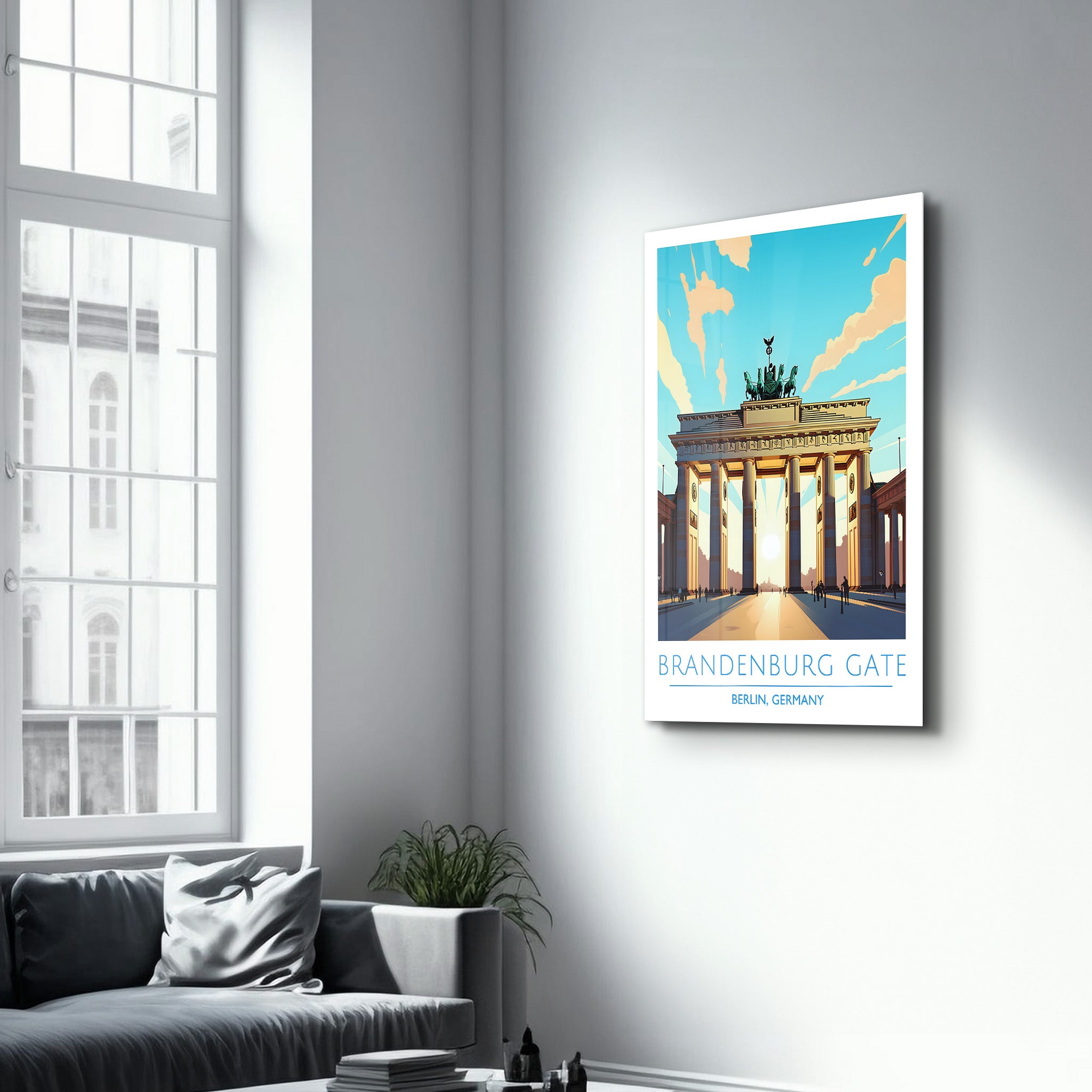 Brandenburger Tor-Berlin Deutschland-Reiseposter | <tc>Glasbild</tc>