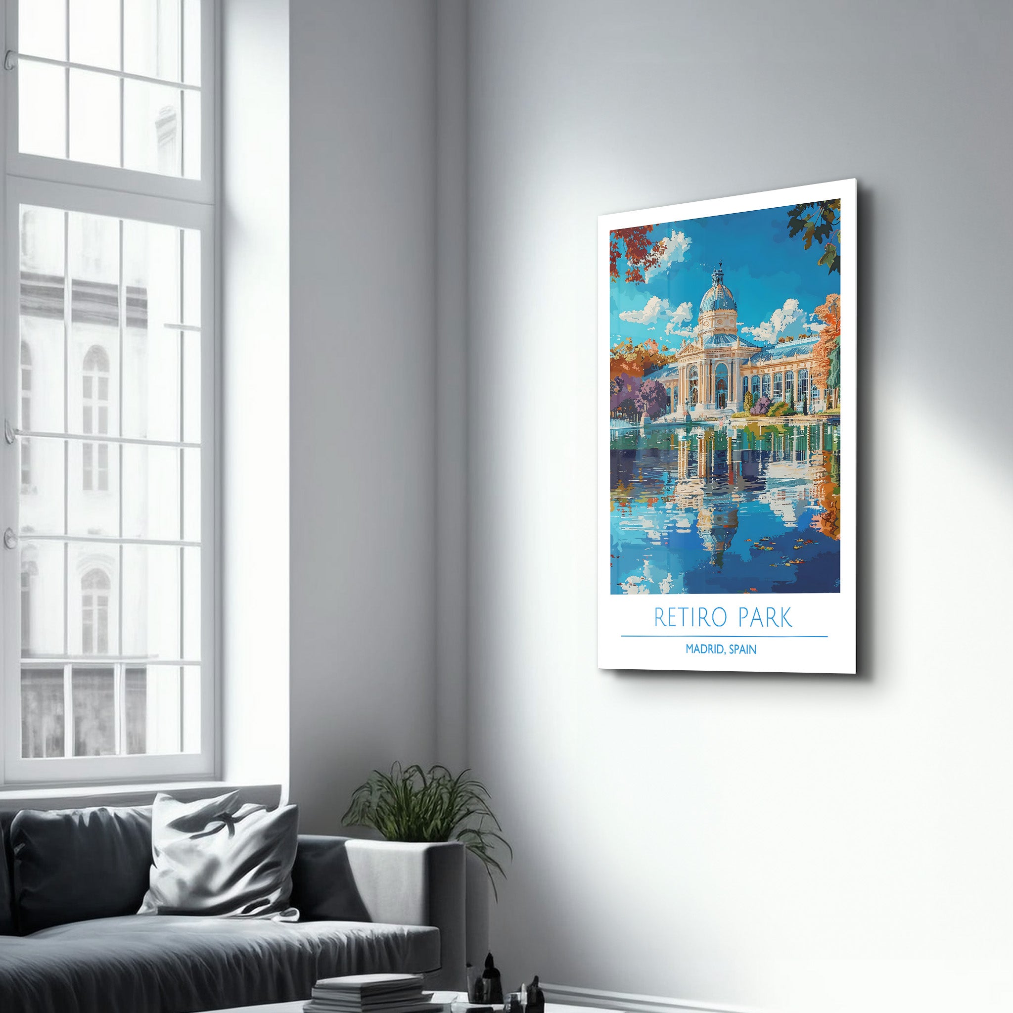 Retiro Park-Madrid Spanien-Reiseposter | <tc>Glasbild</tc>