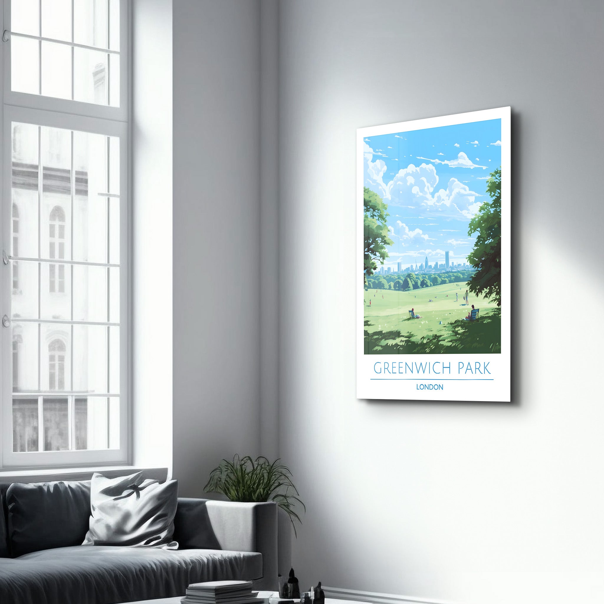 Greenwich Park London-Reiseposter | <tc>Glasbild</tc>