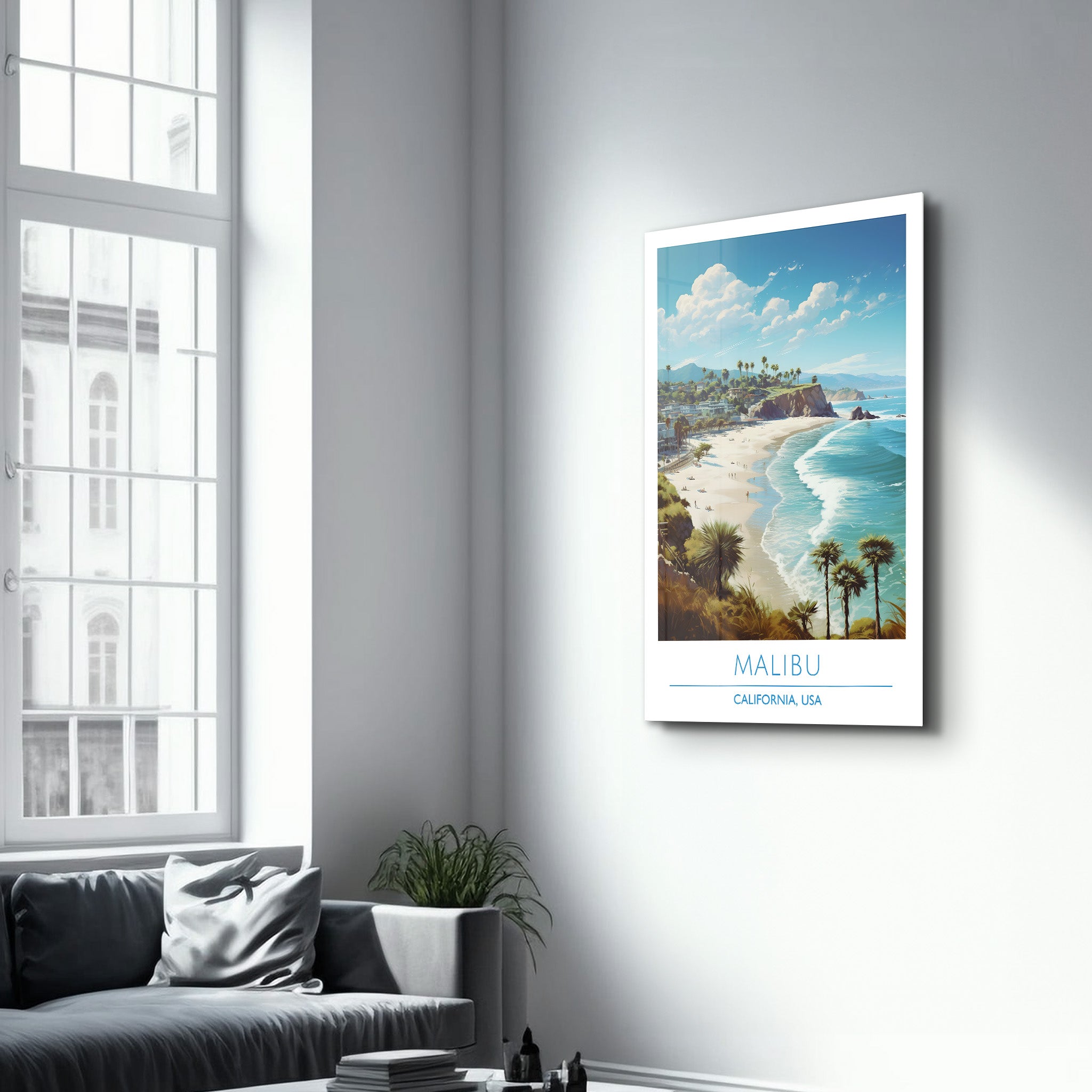 Malibu-California USA-Travel Posters | Glass Wall Art