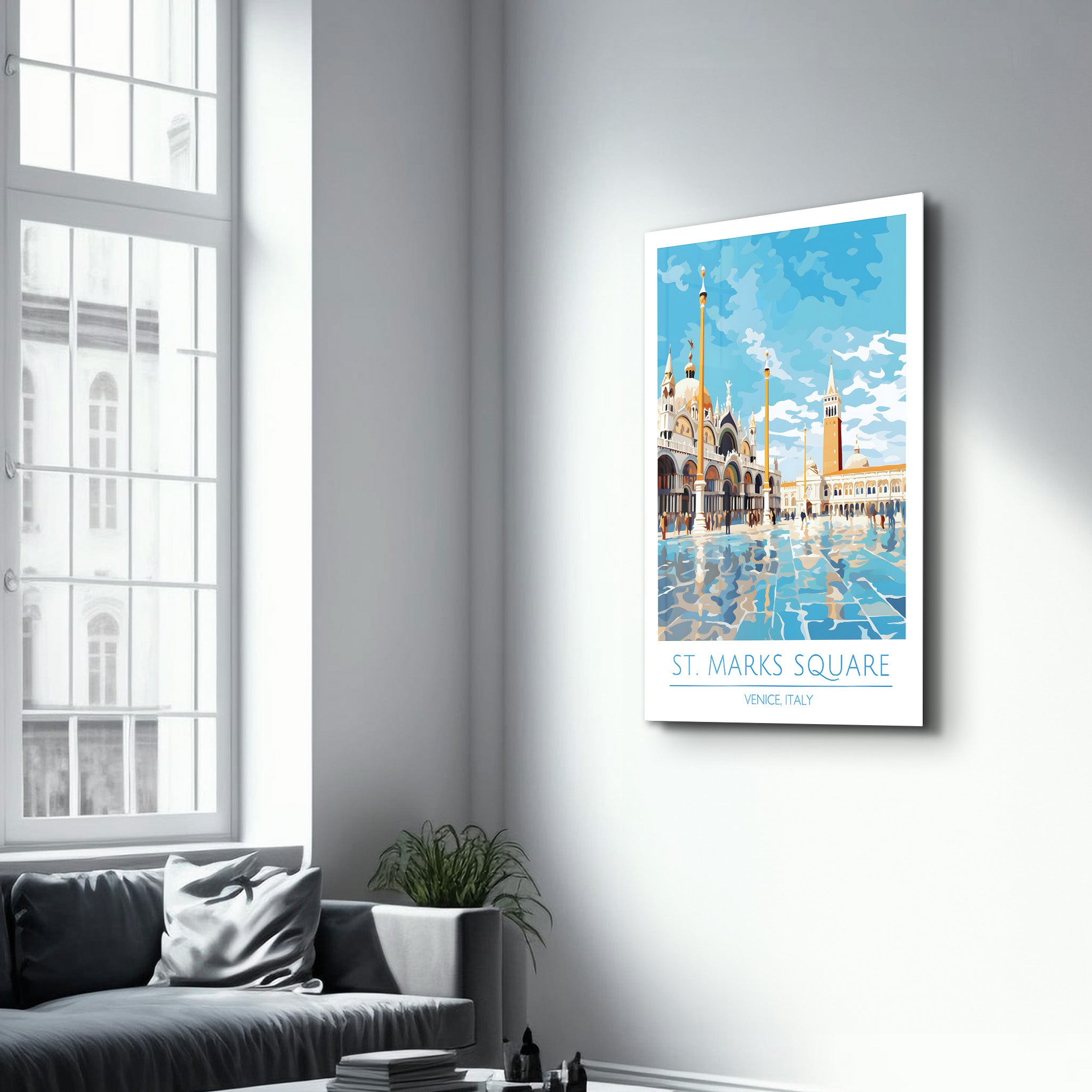 Place Saint-Marc-Venise Italie-Affiches de voyage | Art mural en verre