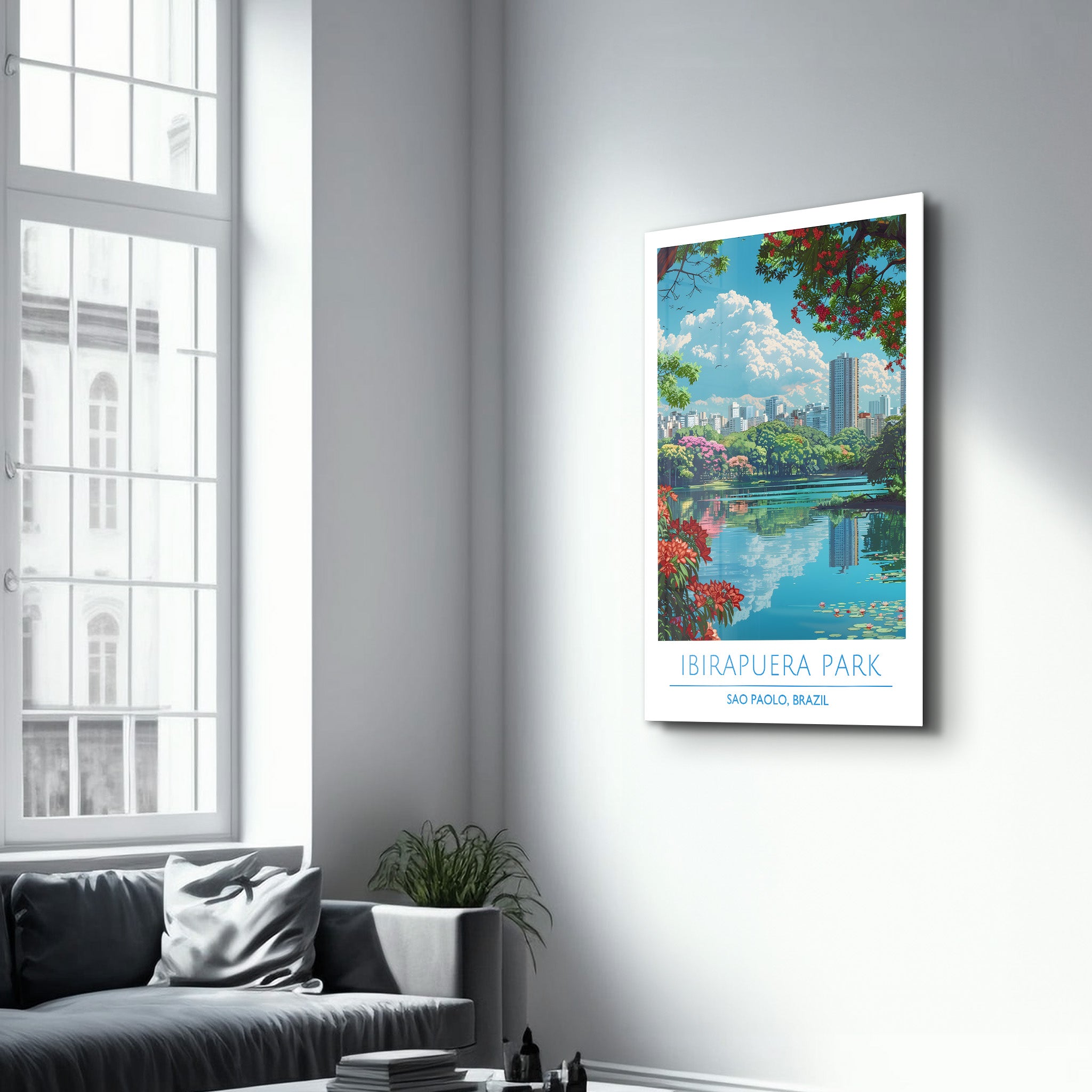 Ibirapuera Park-Sao Paolo Brasilien-Reiseposter | <tc>Glasbild</tc>