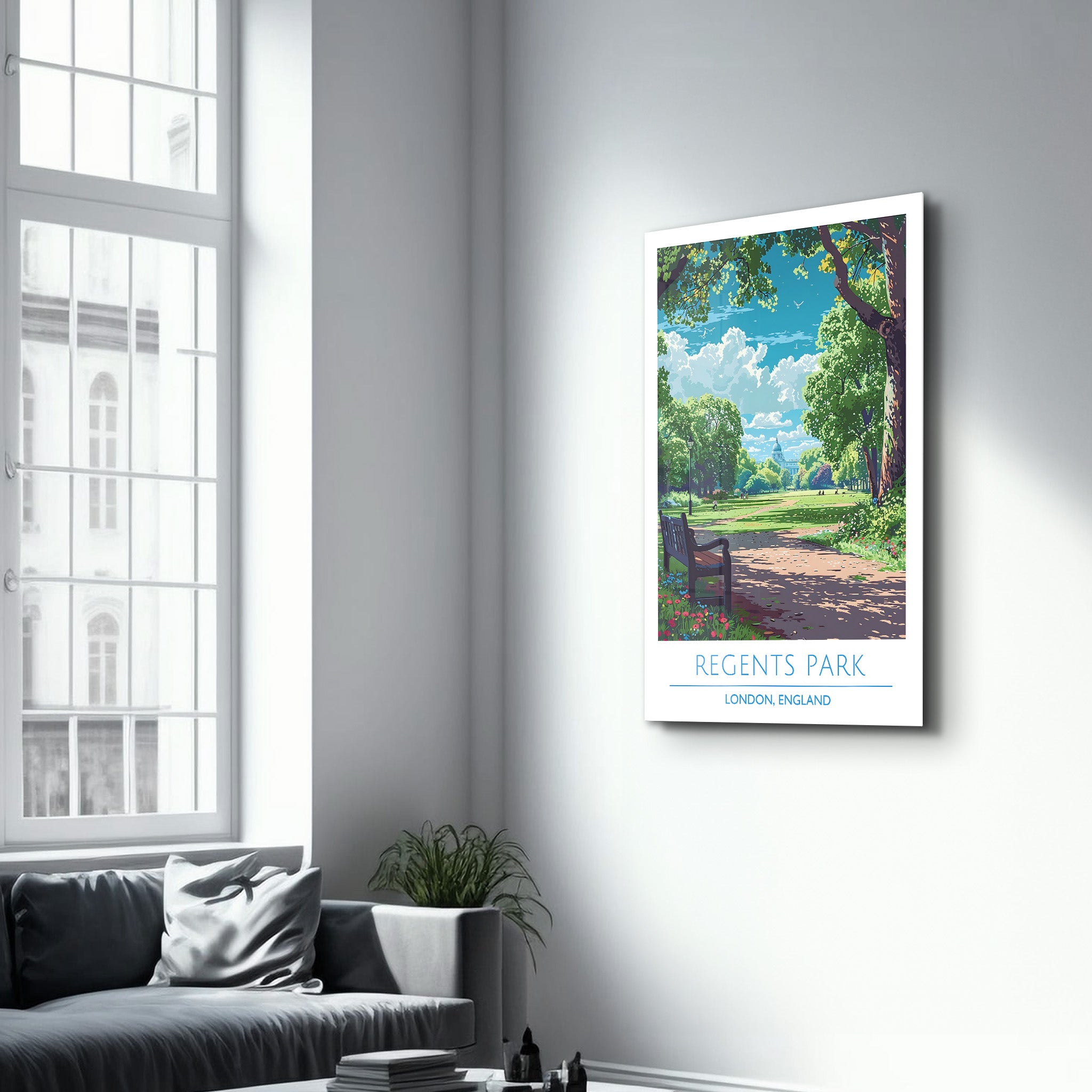 Regents Park-London England-Reiseposter | <tc>Glasbild</tc>