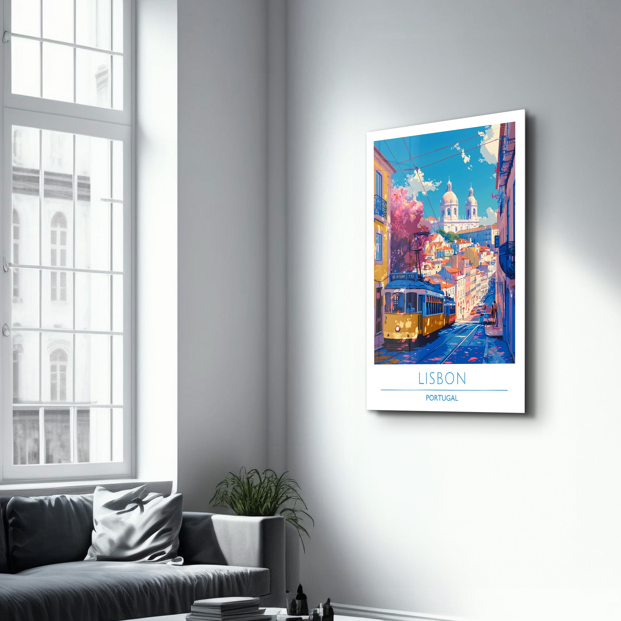 Lissabon Portugal-Reiseposter | <tc>Glasbild</tc>