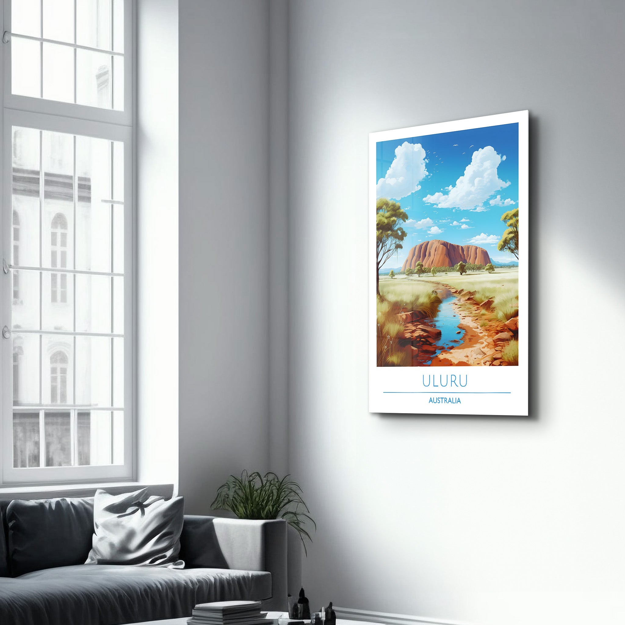 Uluru Australien-Reiseposter | <tc>Glasbild</tc>