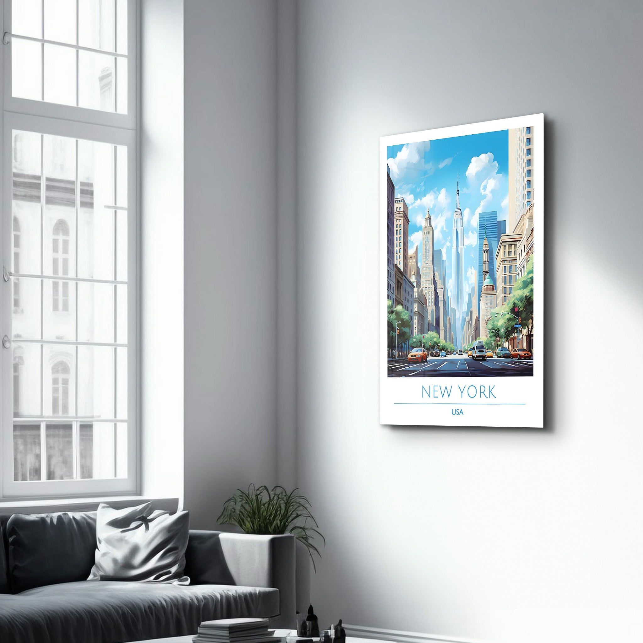 New York USA-Reiseposter | <tc>Glasbild</tc>