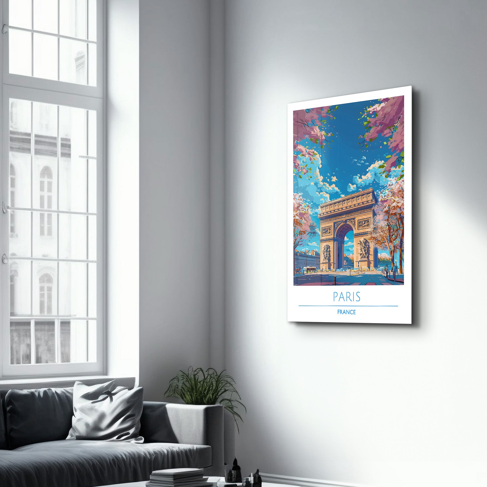 Paris Frankreich-Reiseposter | <tc>Glasbild</tc>