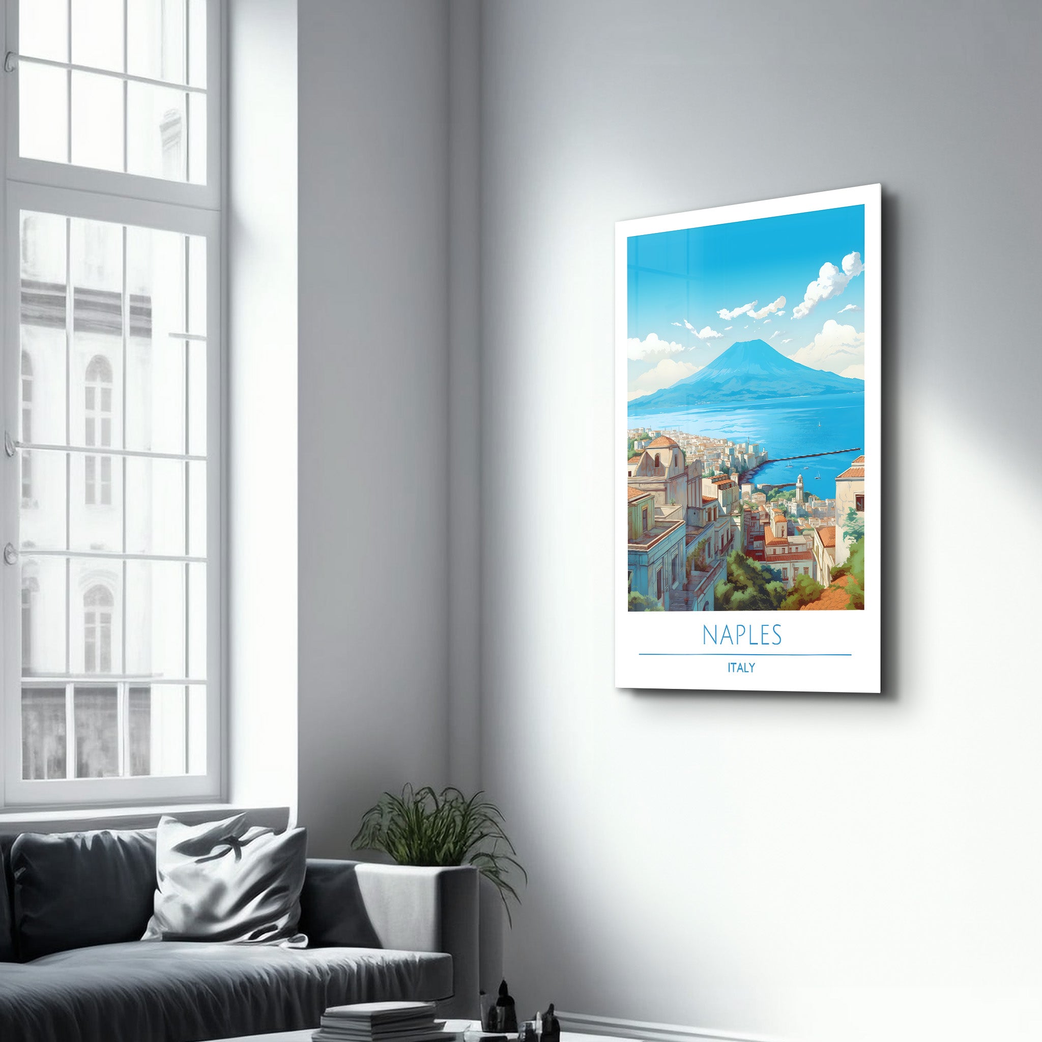 Neapel Italien-Reiseposter | <tc>Glasbild</tc>