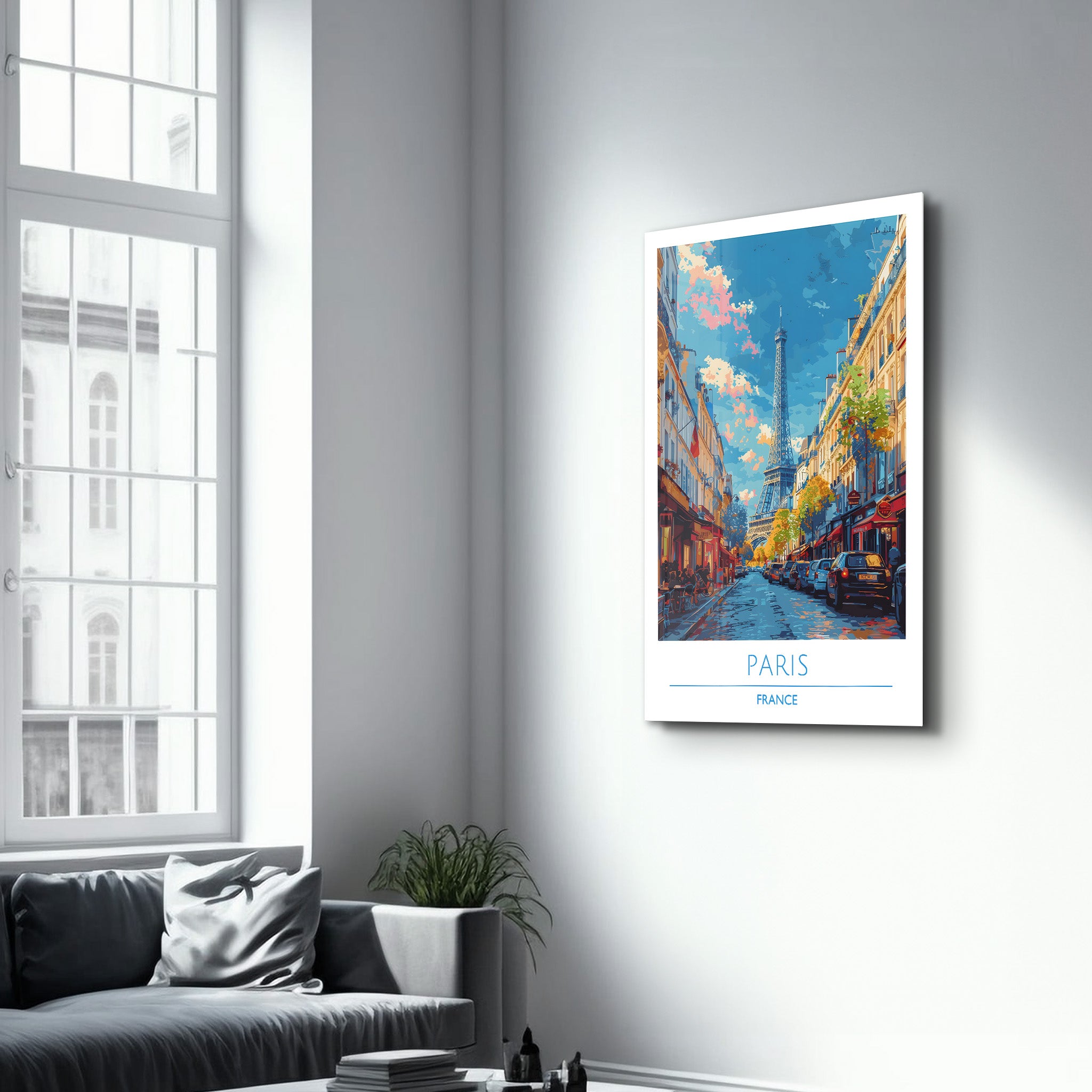 Paris Frankreich-Reiseposter | <tc>Glasbild</tc>