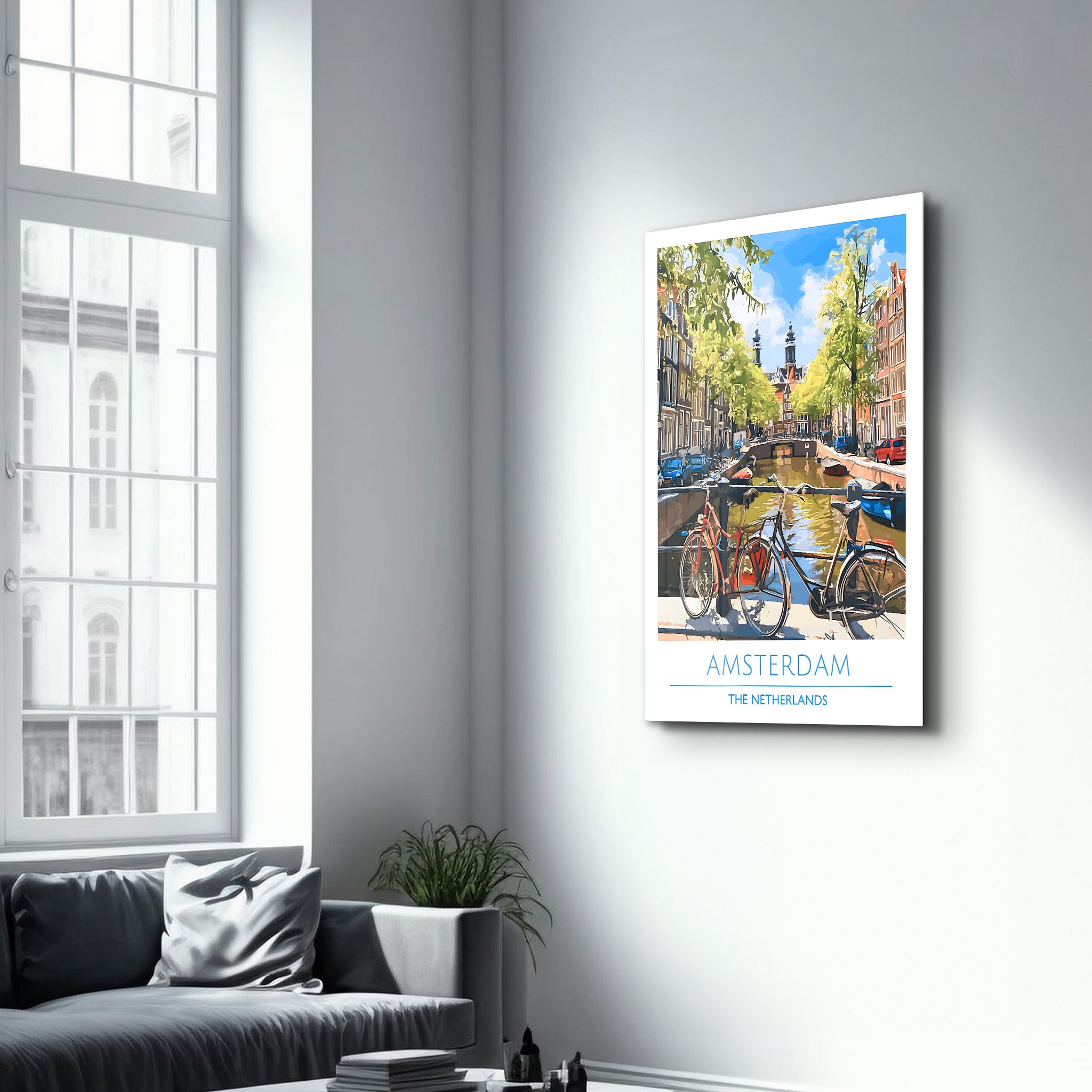 Amsterdam Pays-Bas-Affiches de voyage | Art mural en verre