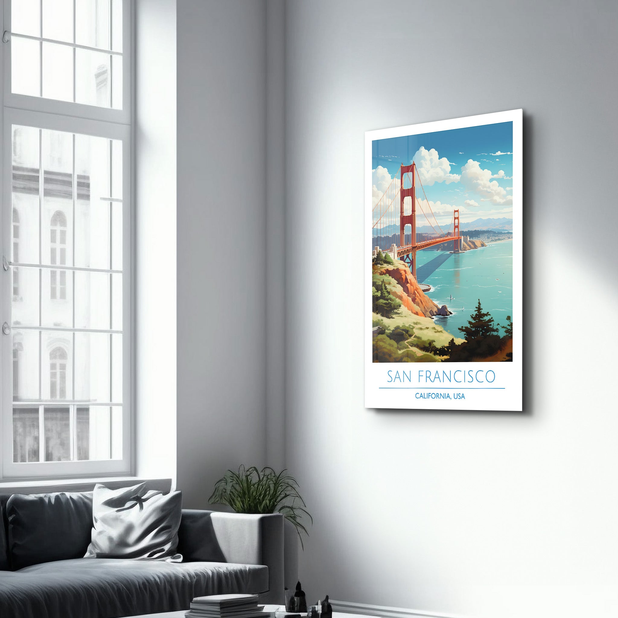 San Francisco-California USA-Travel Posters | Glass Wall Art