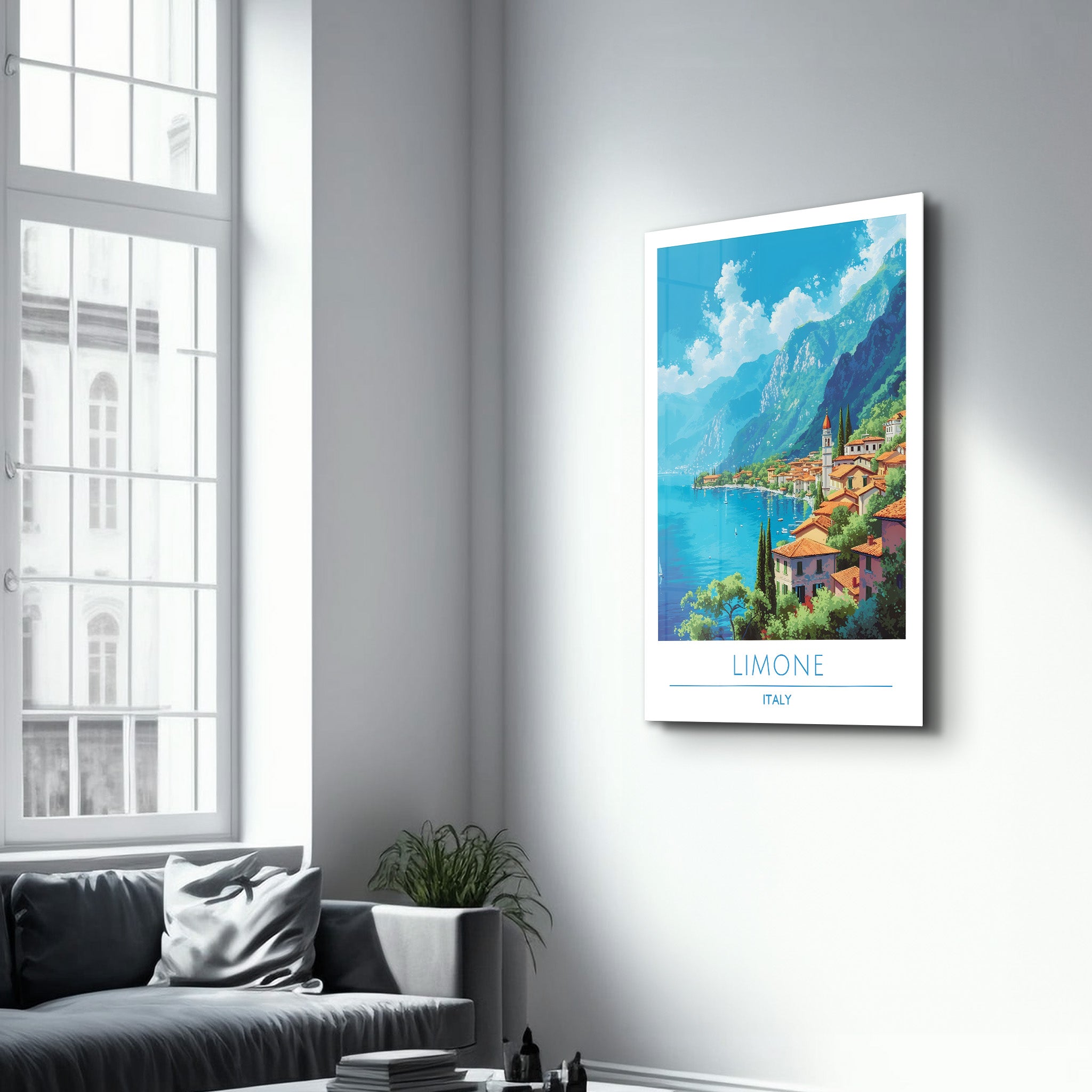 Limone Italien-Reiseposter | <tc>Glasbild</tc>