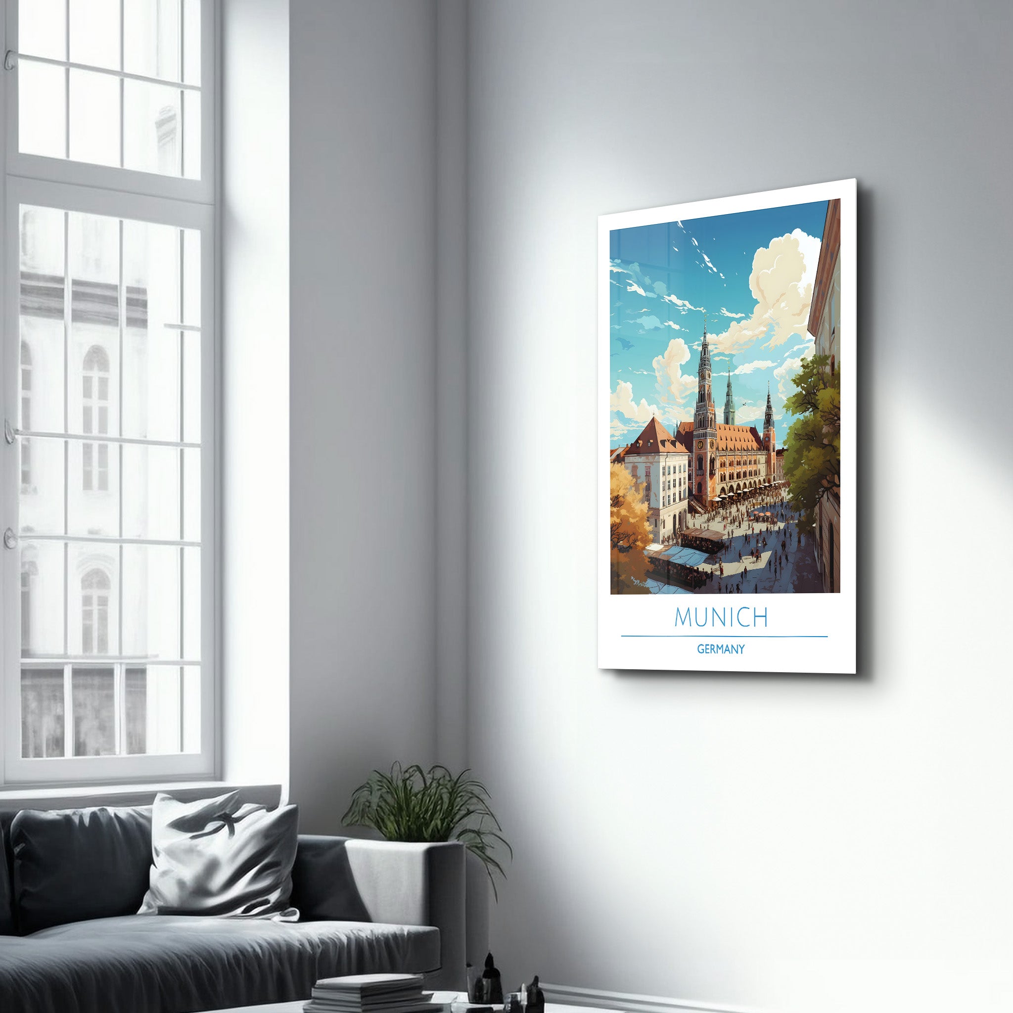 München Deutschland-Reiseposter | <tc>Glasbild</tc>