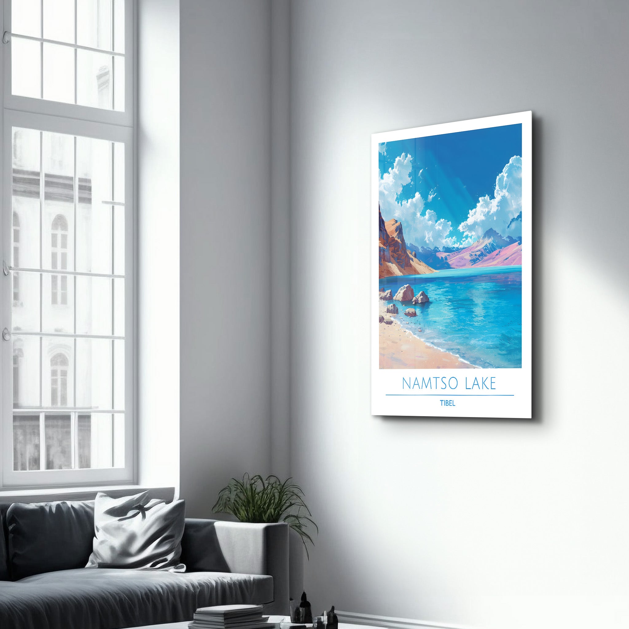 Namtso-See Tibel-Reiseposter | <tc>Glasbild</tc>