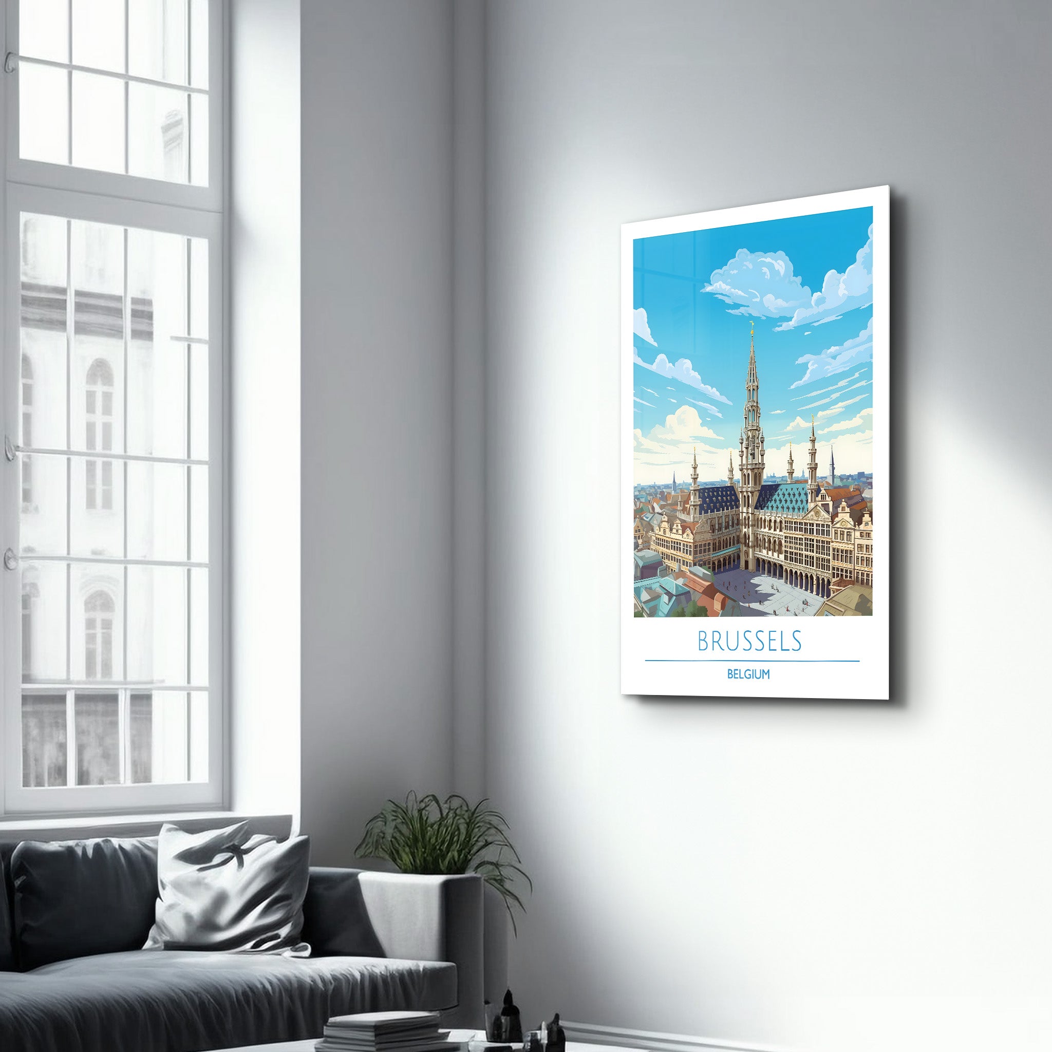 Brüssel Belgien-Reiseposter | <tc>Glasbild</tc>