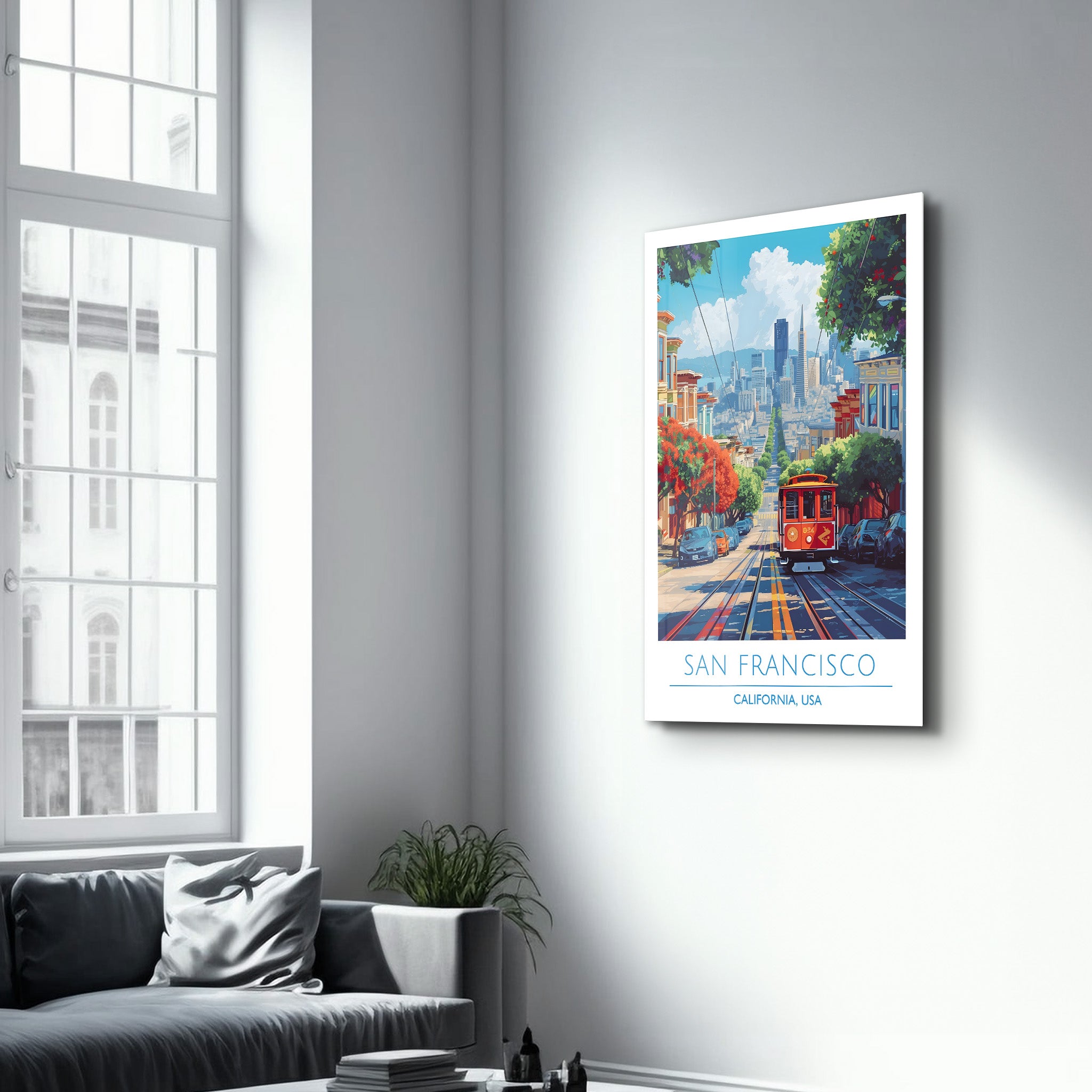 San Francisco-California USA-Travel Posters | Glass Wall Art