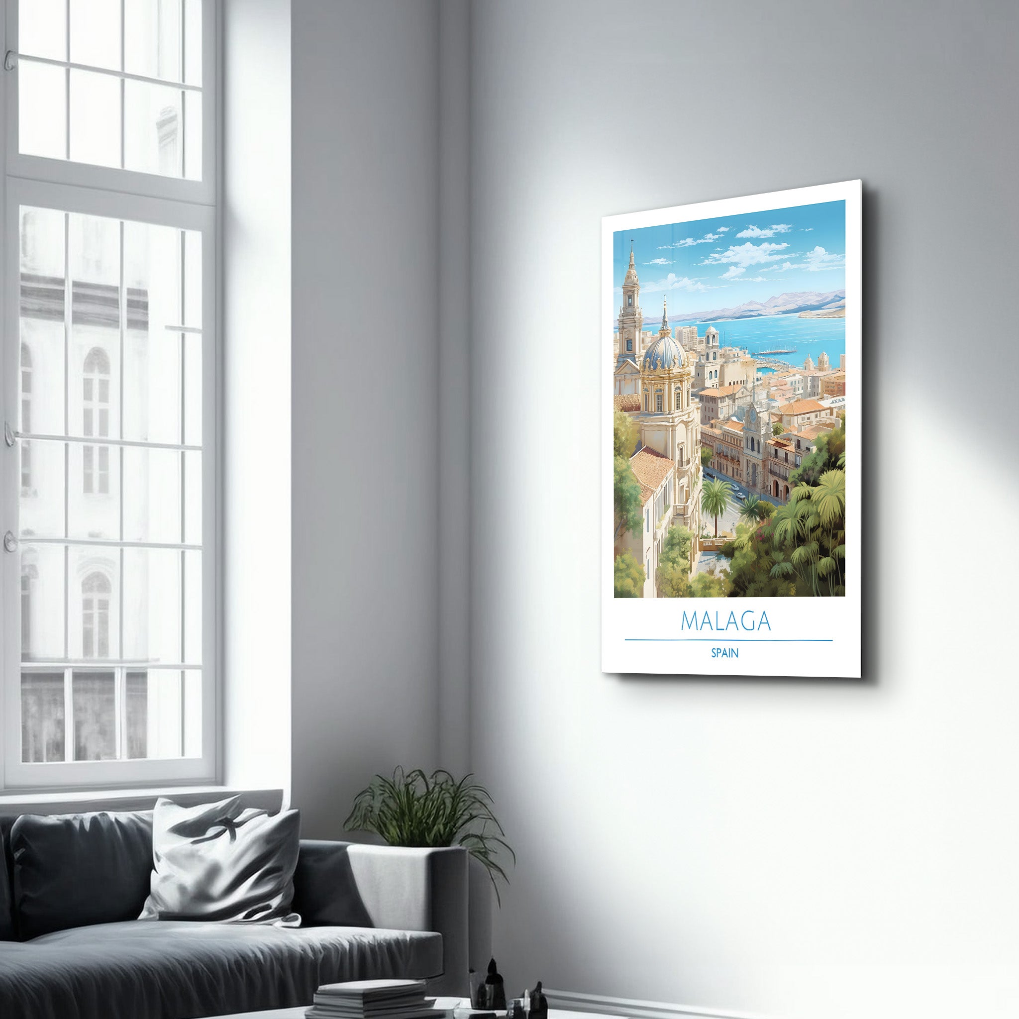 Malaga Spain-Travel Posters | Glass Wall Art