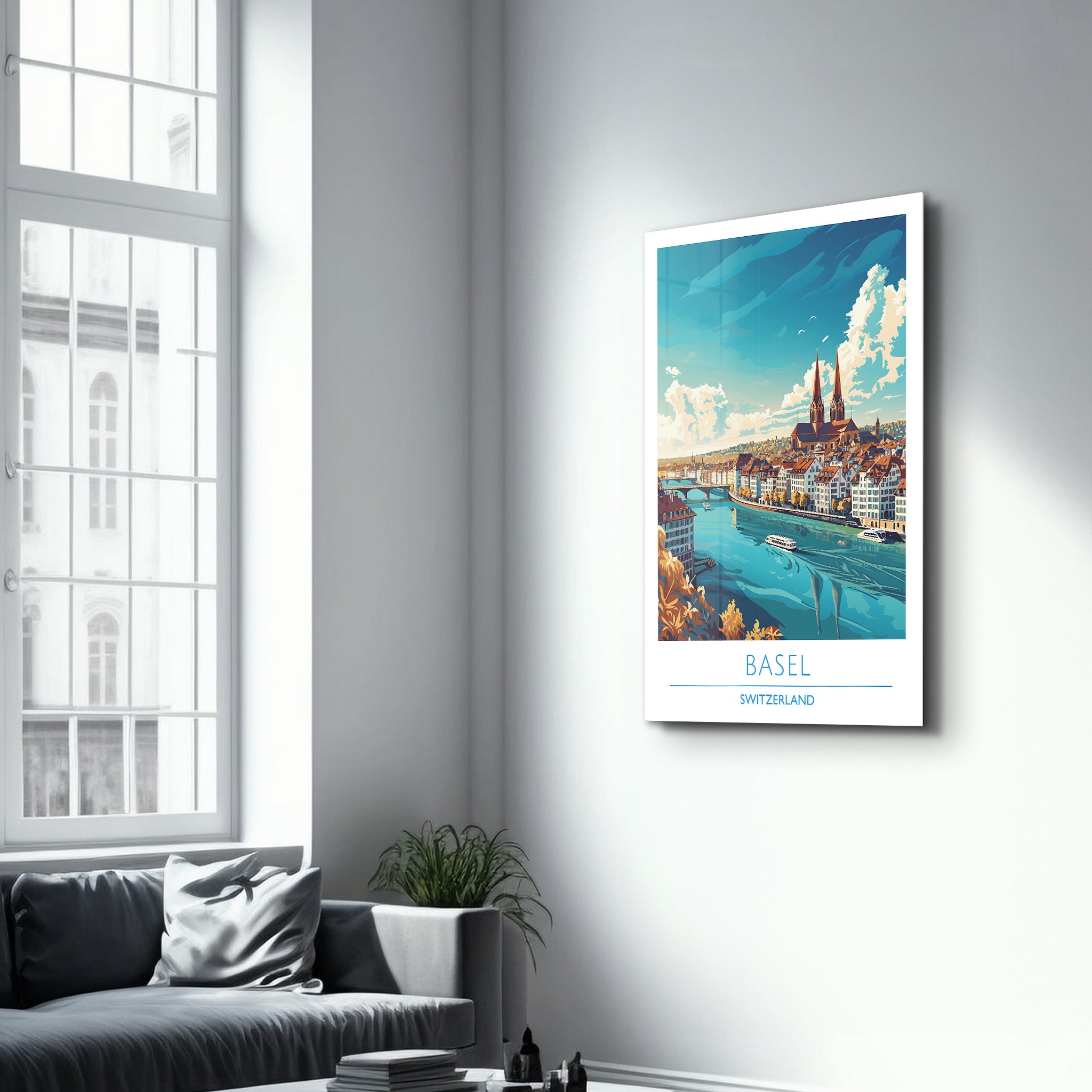 Basel Schweiz-Reiseposter | <tc>Glasbild</tc>