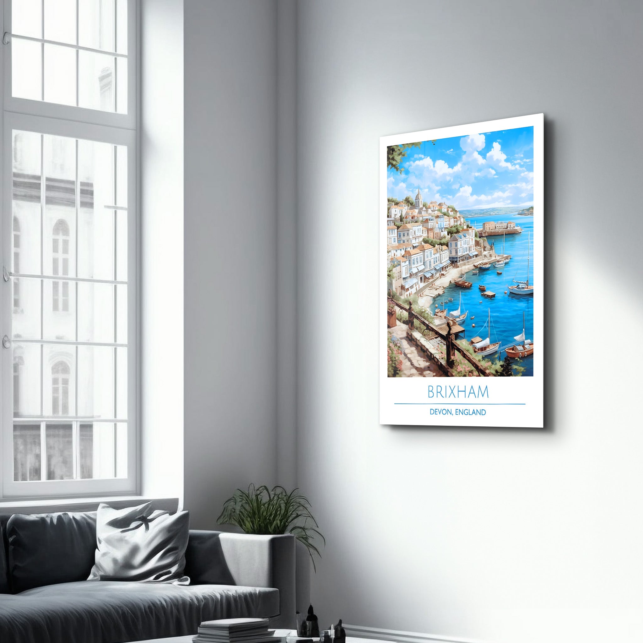 Brixham-Devon Angleterre-Affiches de voyage | Art mural en verre