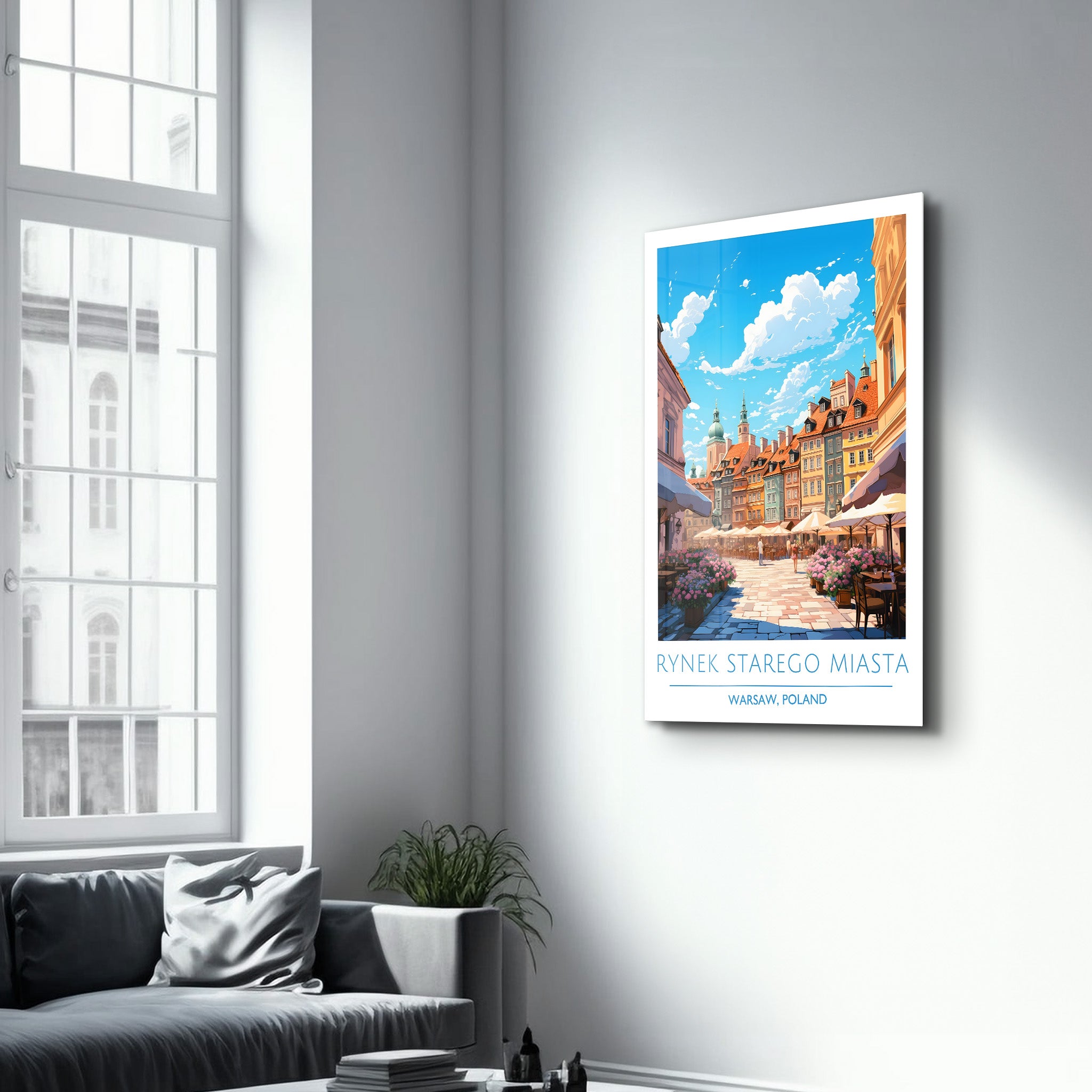 Rynek Starego Miasta-Warschau Polen-Reiseposter | <tc>Glasbild</tc>