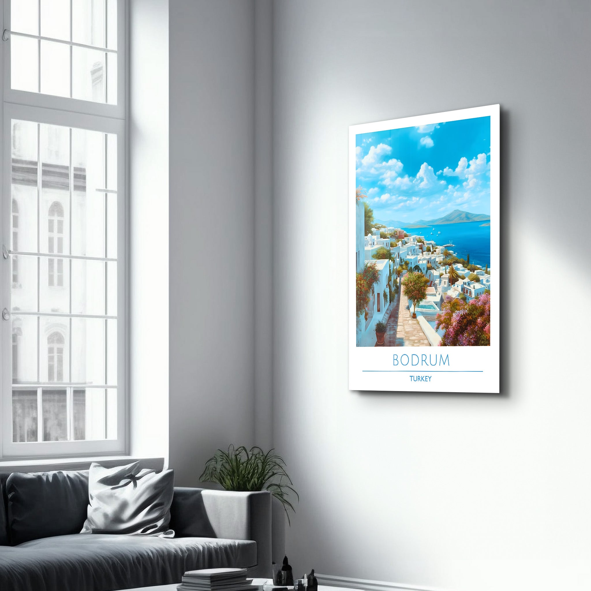 Bodrum Türkei-Reiseposter | <tc>Glasbild</tc>