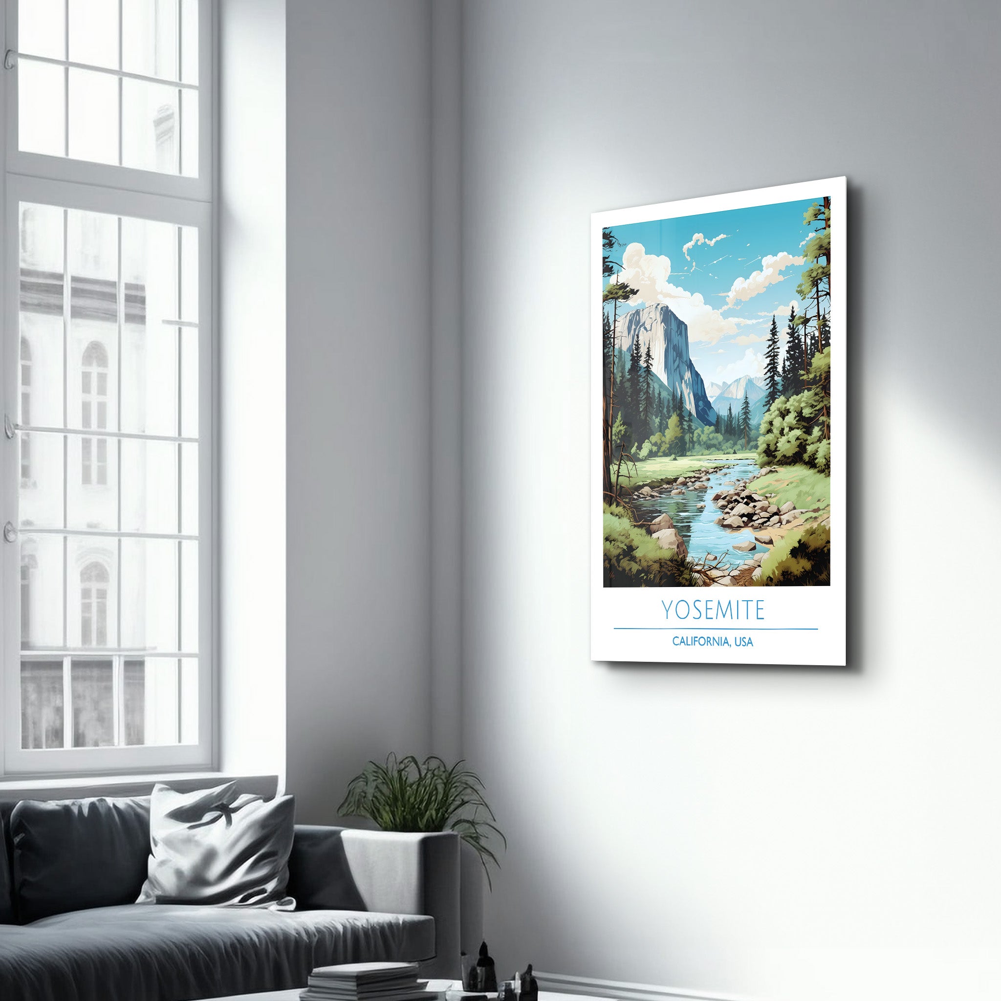 Yosemite-Kalifornien USA-Reiseposter | <tc>Glasbild</tc>