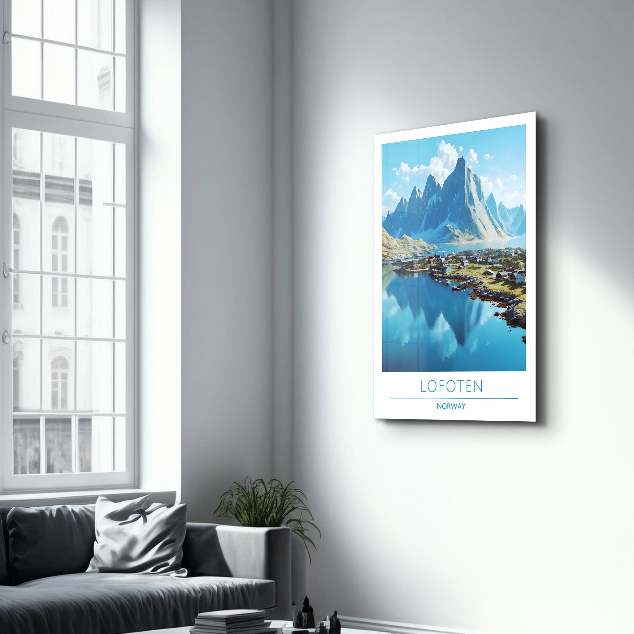 Lofoten Norwegen-Reiseposter | <tc>Glasbild</tc>