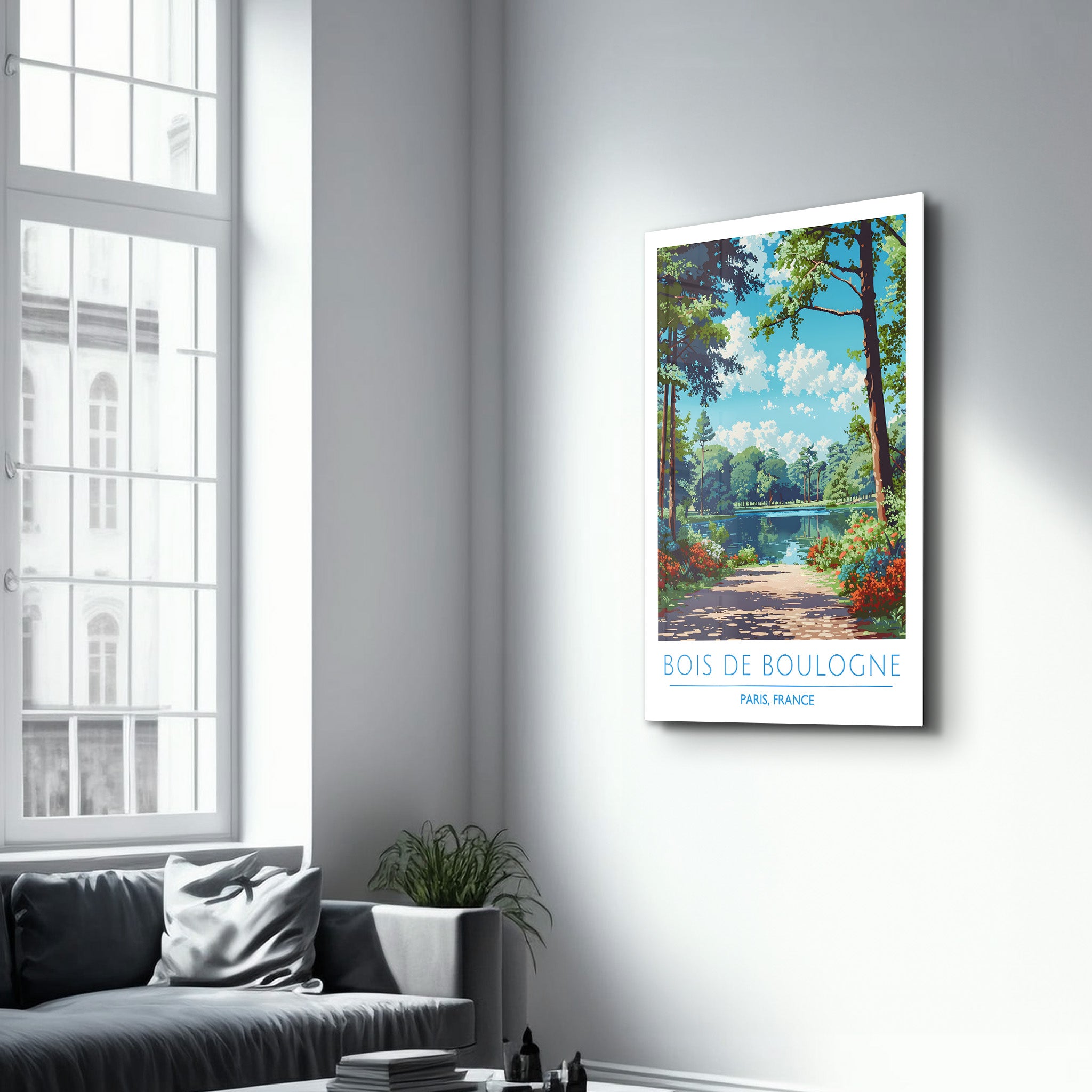 Bois De Boulogne-Paris Frankreich-Reiseposter | <tc>Glasbild</tc>