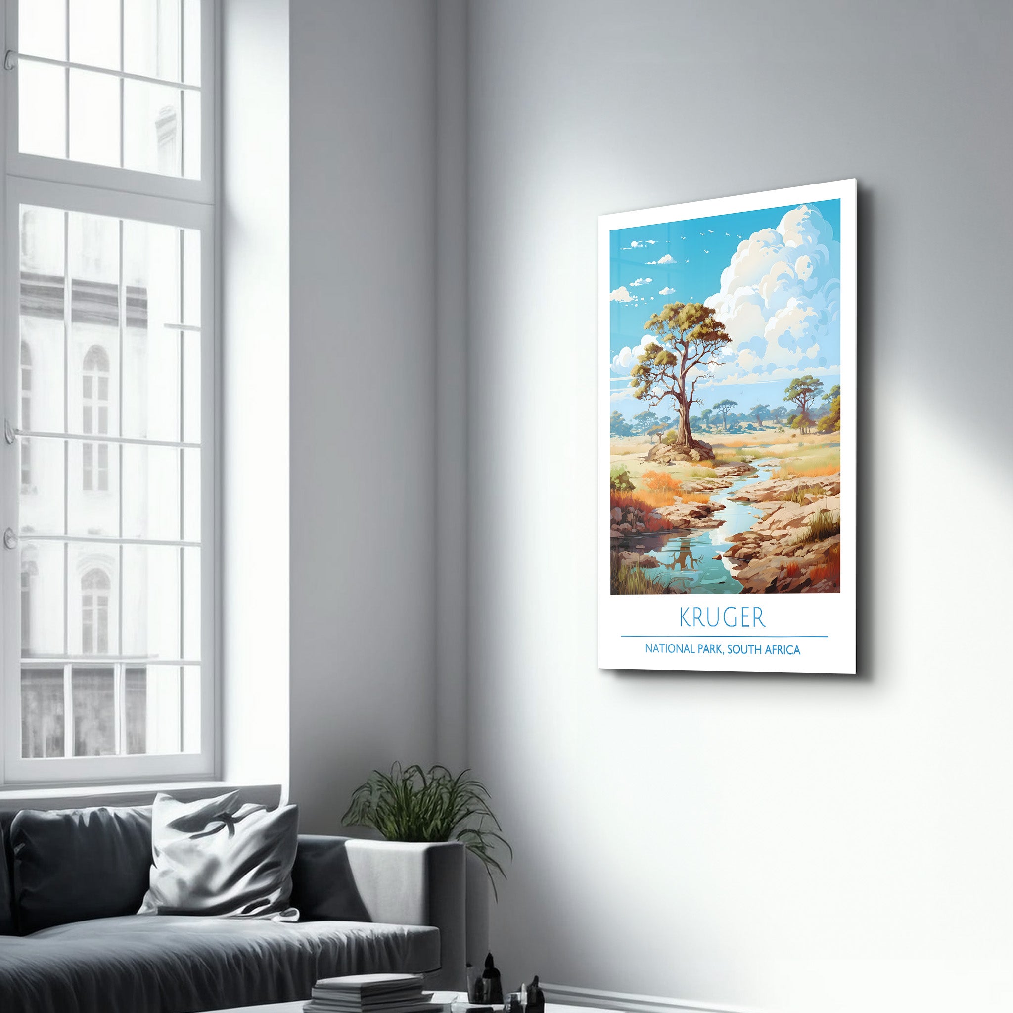 Krüger-Nationalpark Südafrika-Reiseposter | <tc>Glasbild</tc>