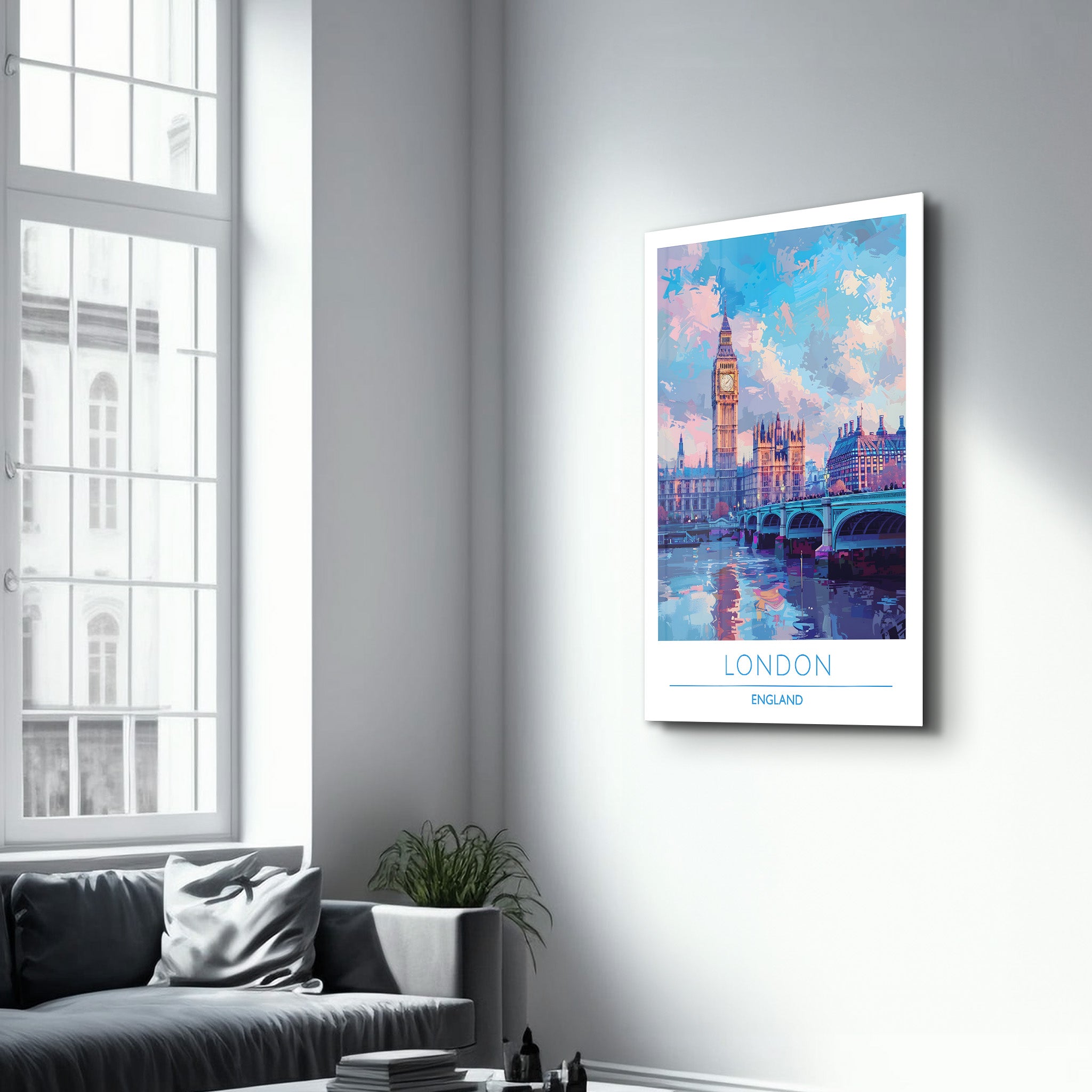 London England-Reiseposter | <tc>Glasbild</tc>