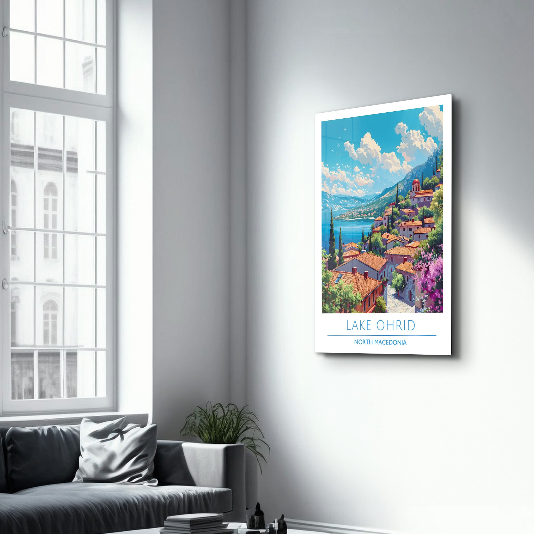 Lake Ohrid North Macedonia-Travel Posters | Glass Wall Art