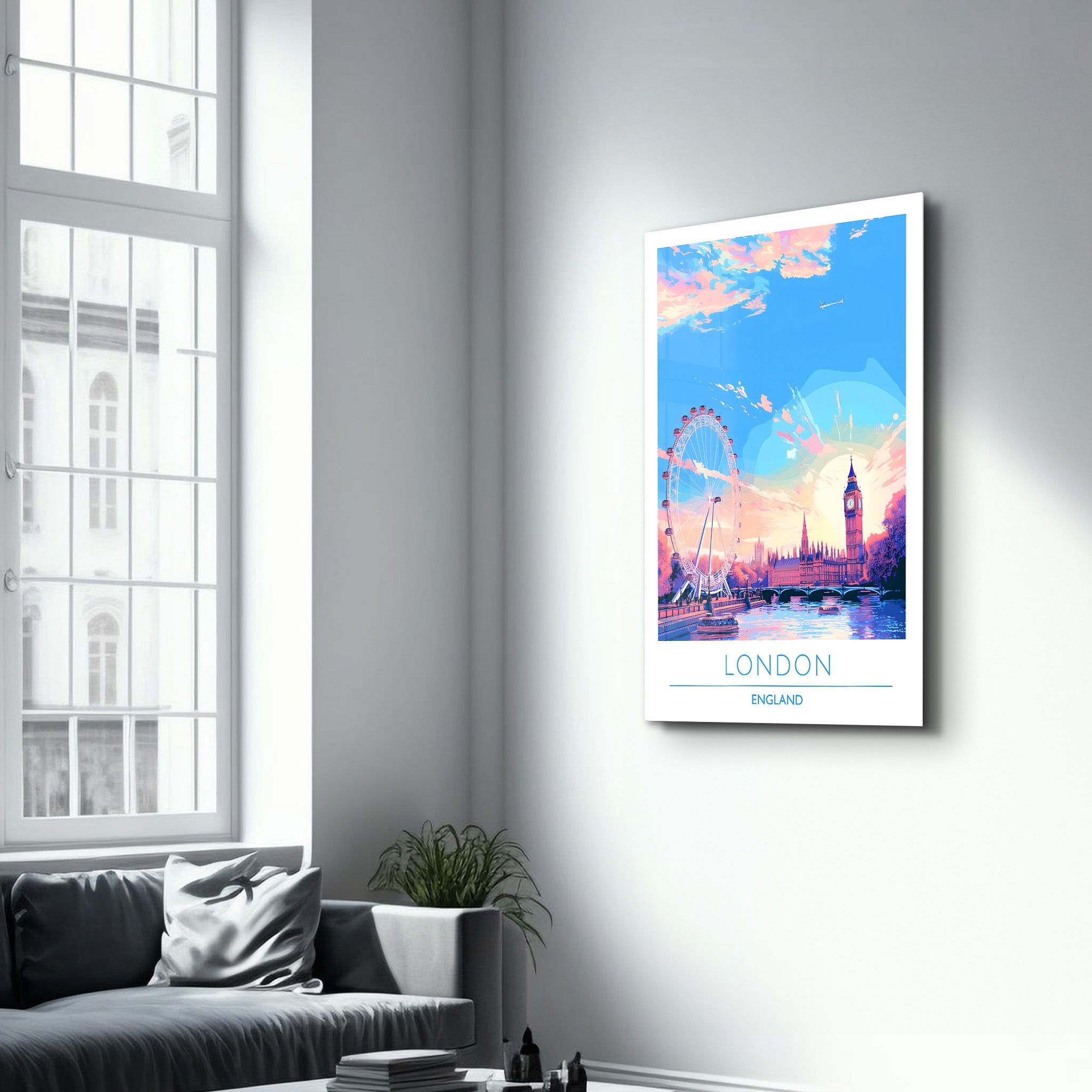 London England-Reiseposter | <tc>Glasbild</tc>