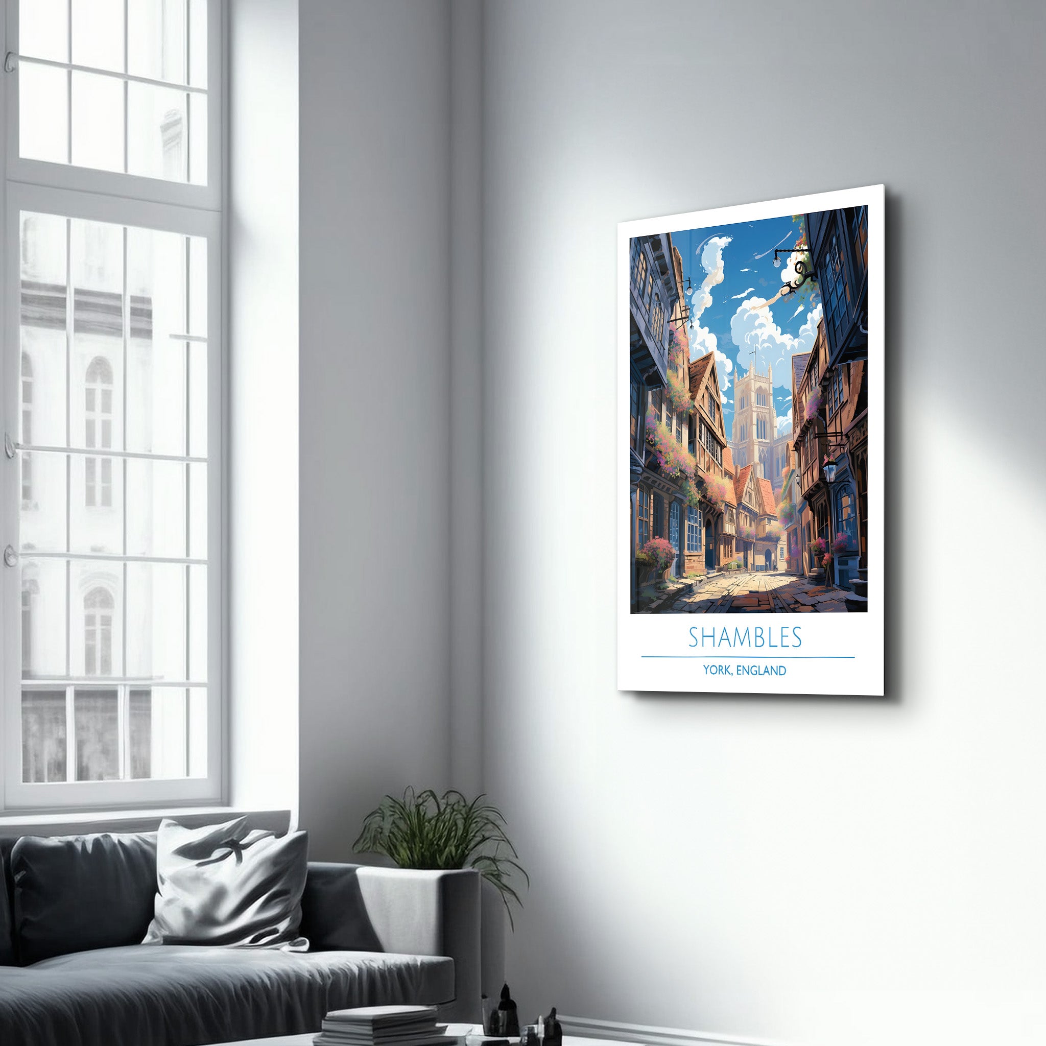 Shambles-York England-Reiseposter | <tc>Glasbild</tc>