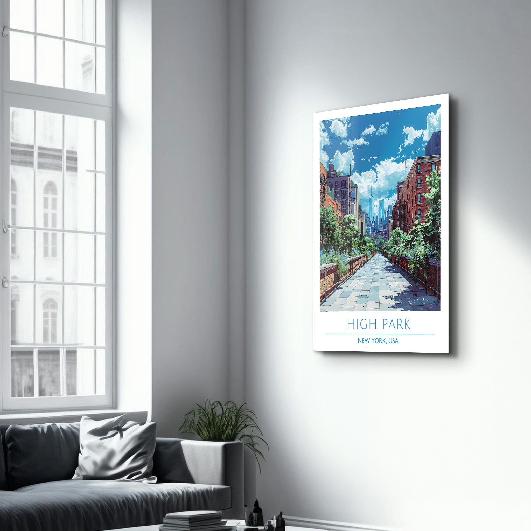 High Park-New York USA-Reiseposter | <tc>Glasbild</tc>