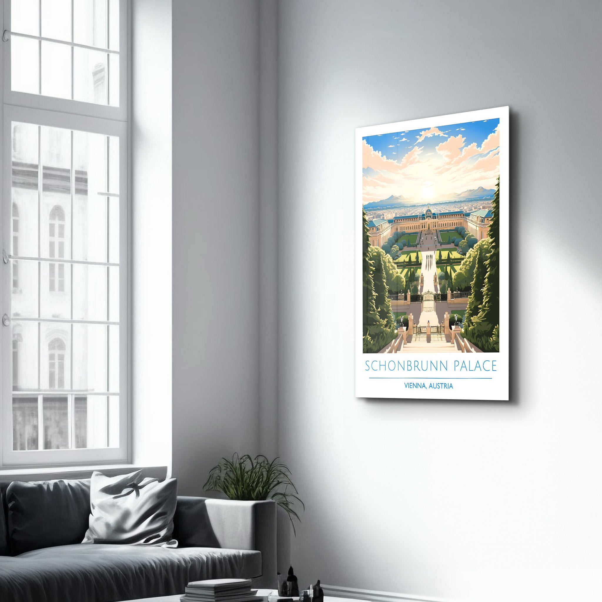 Schloss Schönbrunn-Wien Österreich-Reiseposter | <tc>Glasbild</tc>