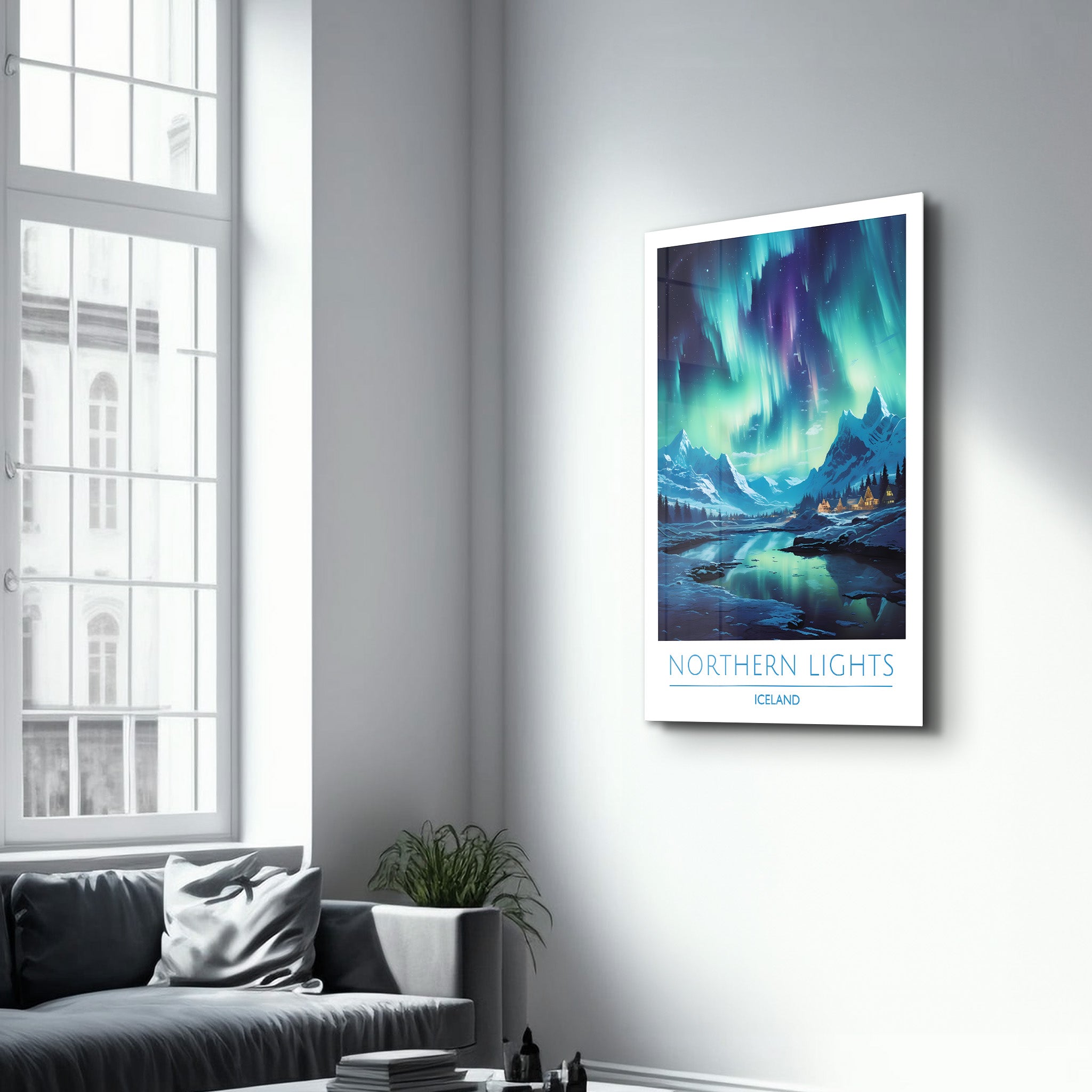 Northern Lights Iceland-Travel Posters | Glass Wall Art