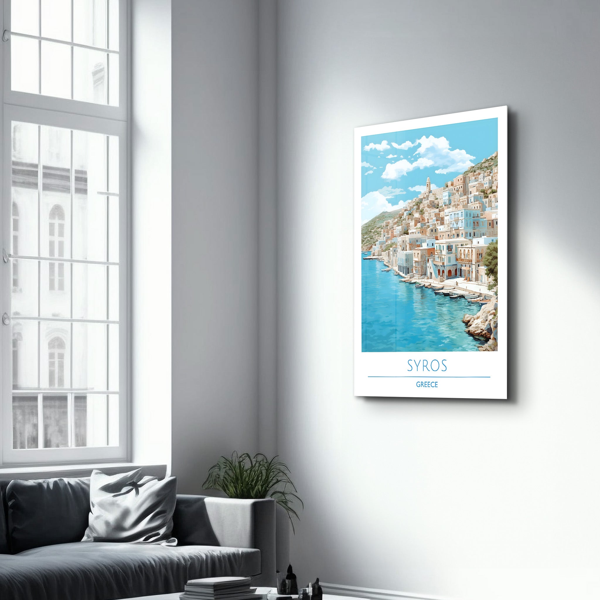 Syros Griechenland-Reiseposter | <tc>Glasbild</tc>