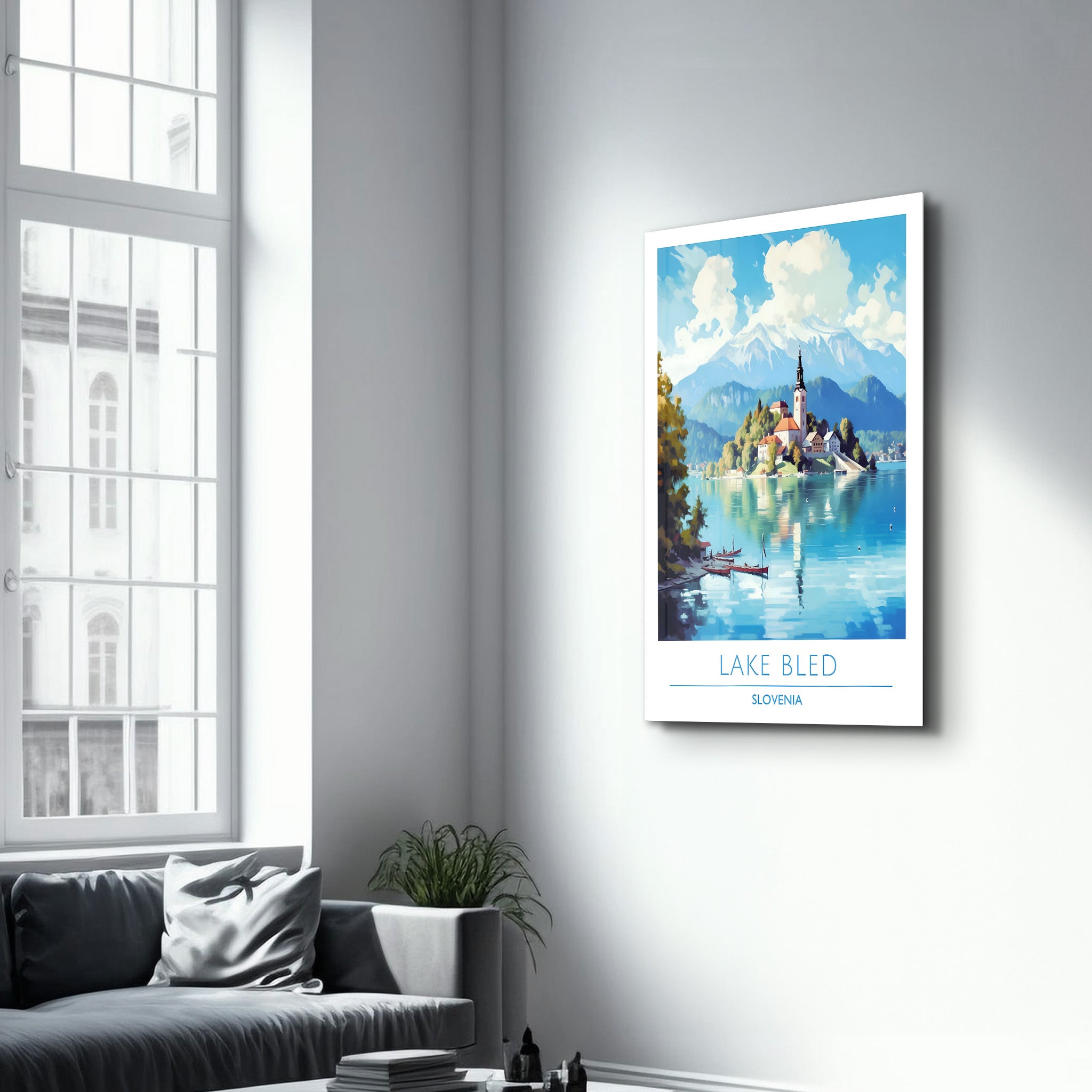 Lake Bled Slovenia-Travel Posters | Glass Wall Art