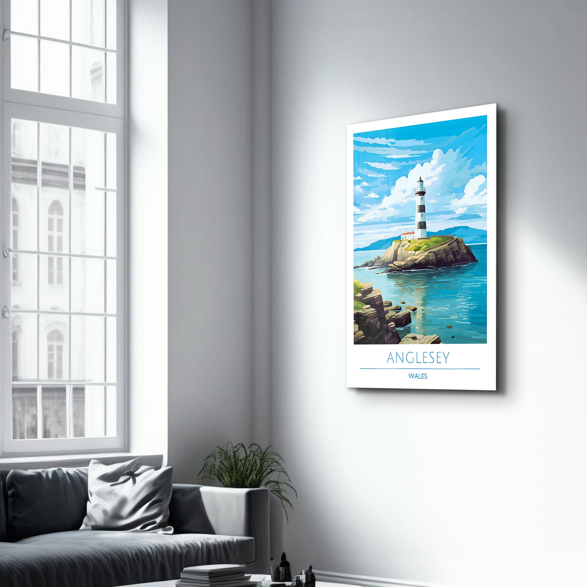 Anglesey Pays de Galles-Affiches de voyage | Art mural en verre