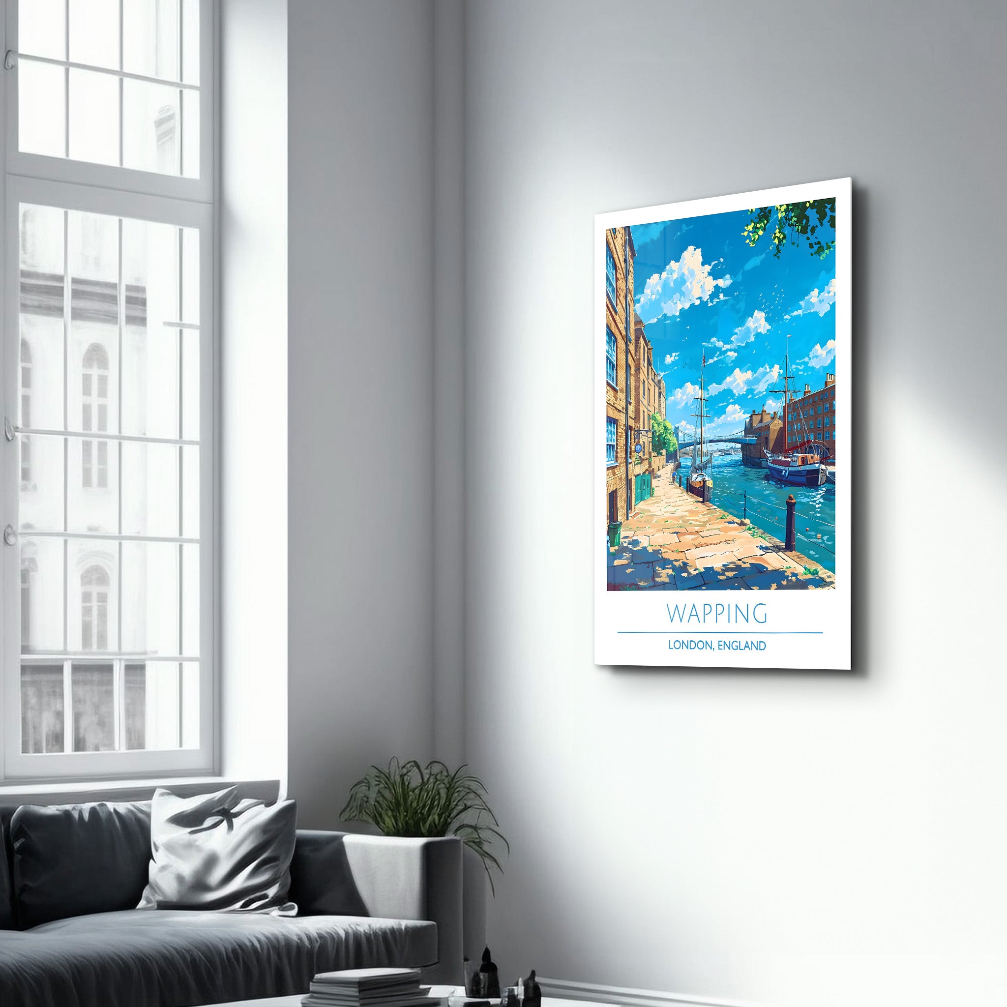 Wapping-Londres Angleterre-Affiches de voyage | Art mural en verre