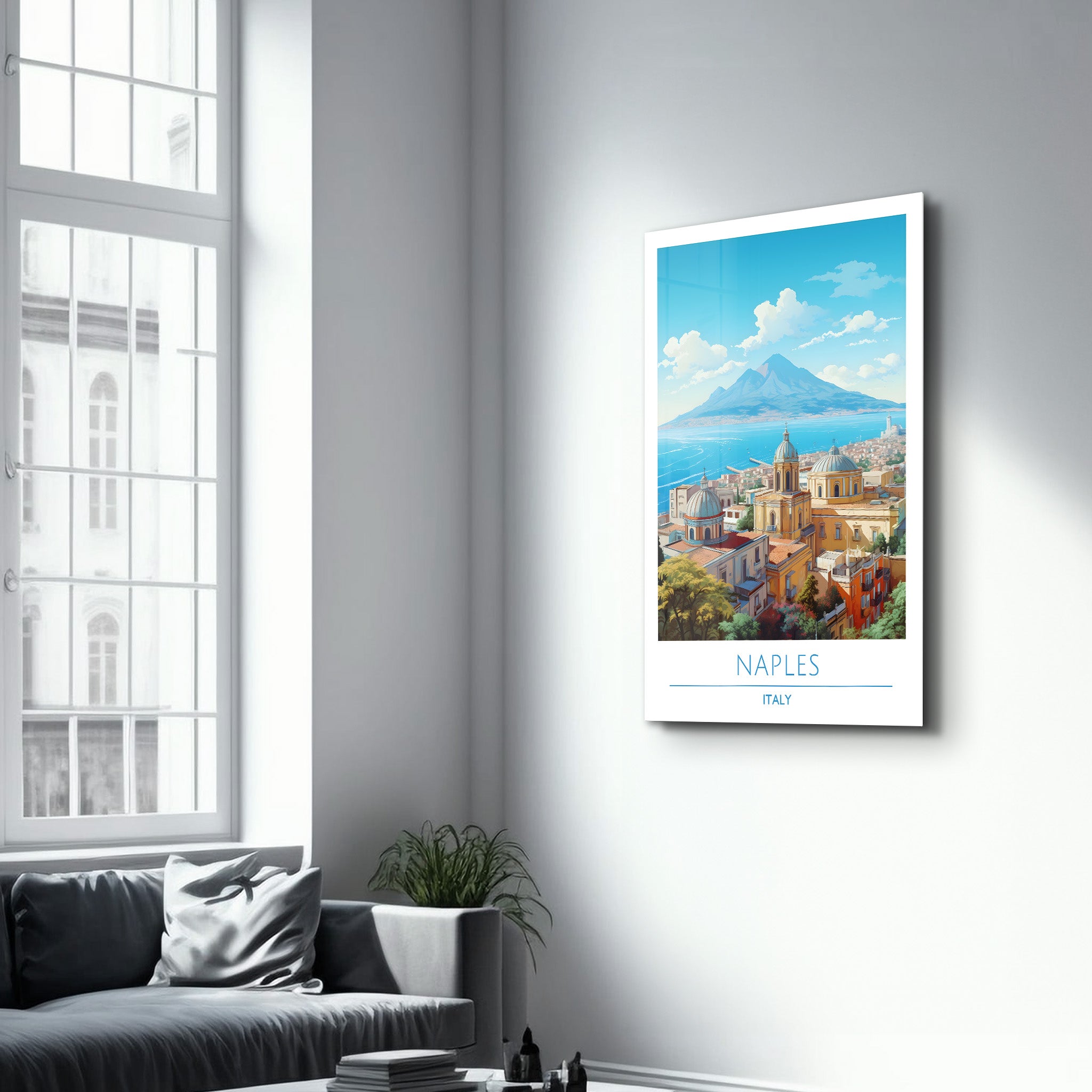 Naples Italie-Affiches de voyage | Art mural en verre