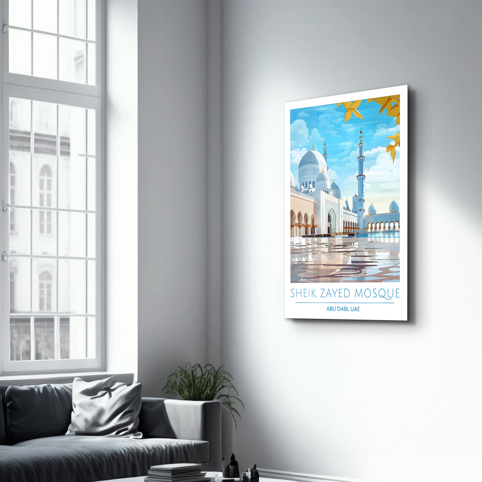 Sheik Zayed Mosque-Abu Dabi UAE-Travel Posters | Glass Wall Art