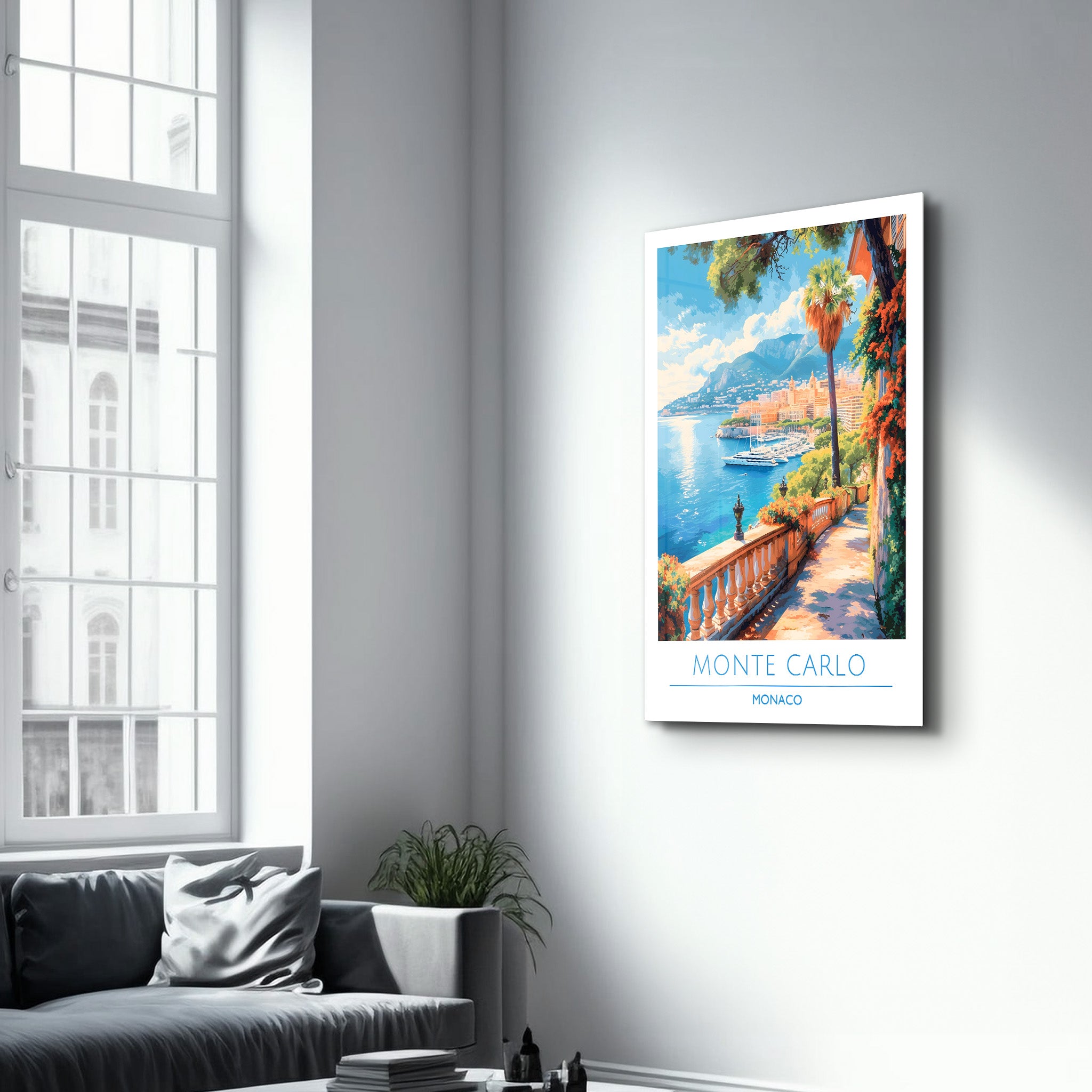 Monte Carlo Monaco-Reiseposter | <tc>Glasbild</tc>