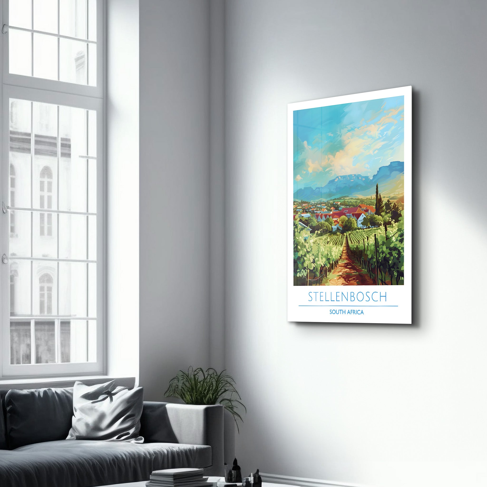 Stellenbosch South Africa-Travel Posters | Glass Wall Art