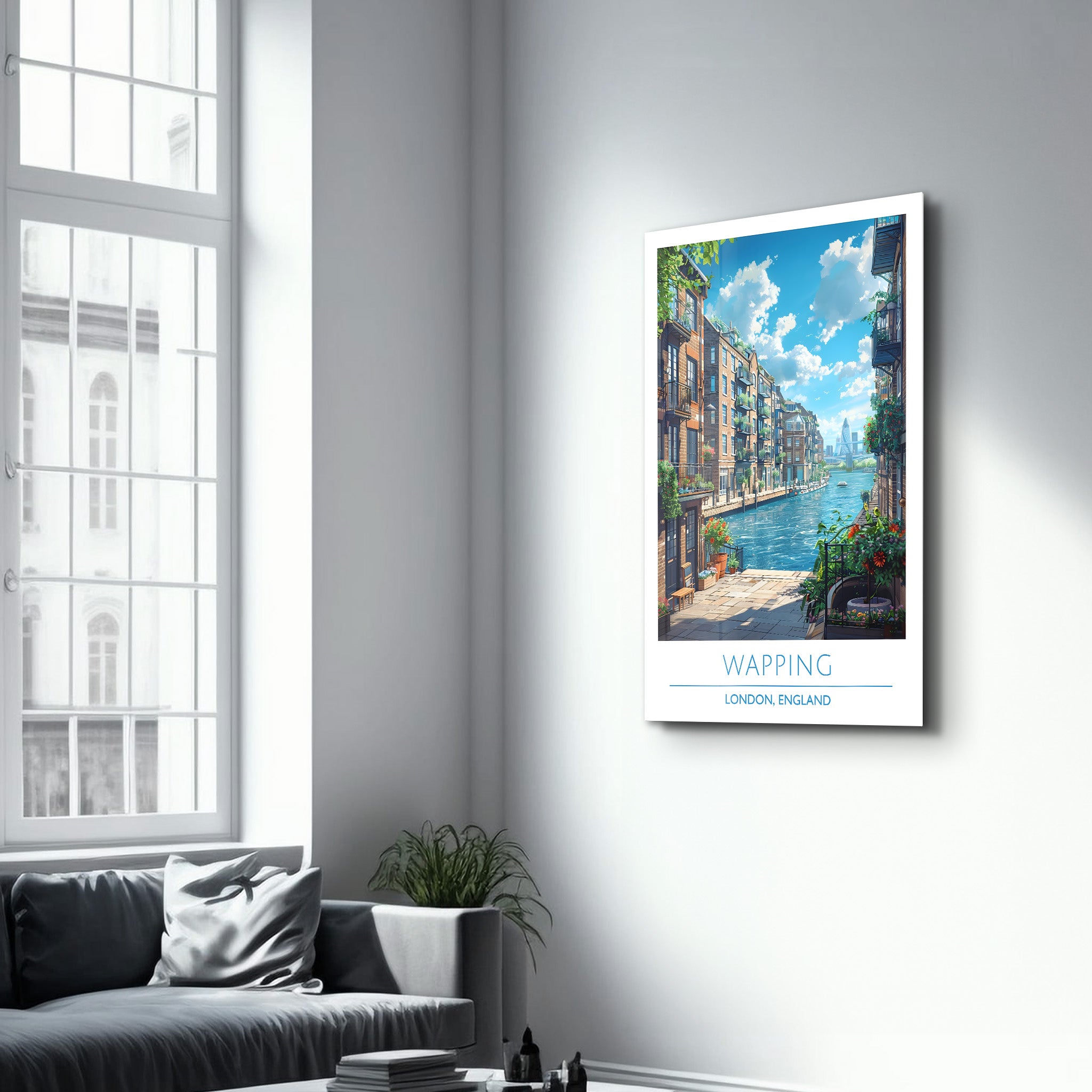 Wapping-London England-Reiseposter | <tc>Glasbild</tc>