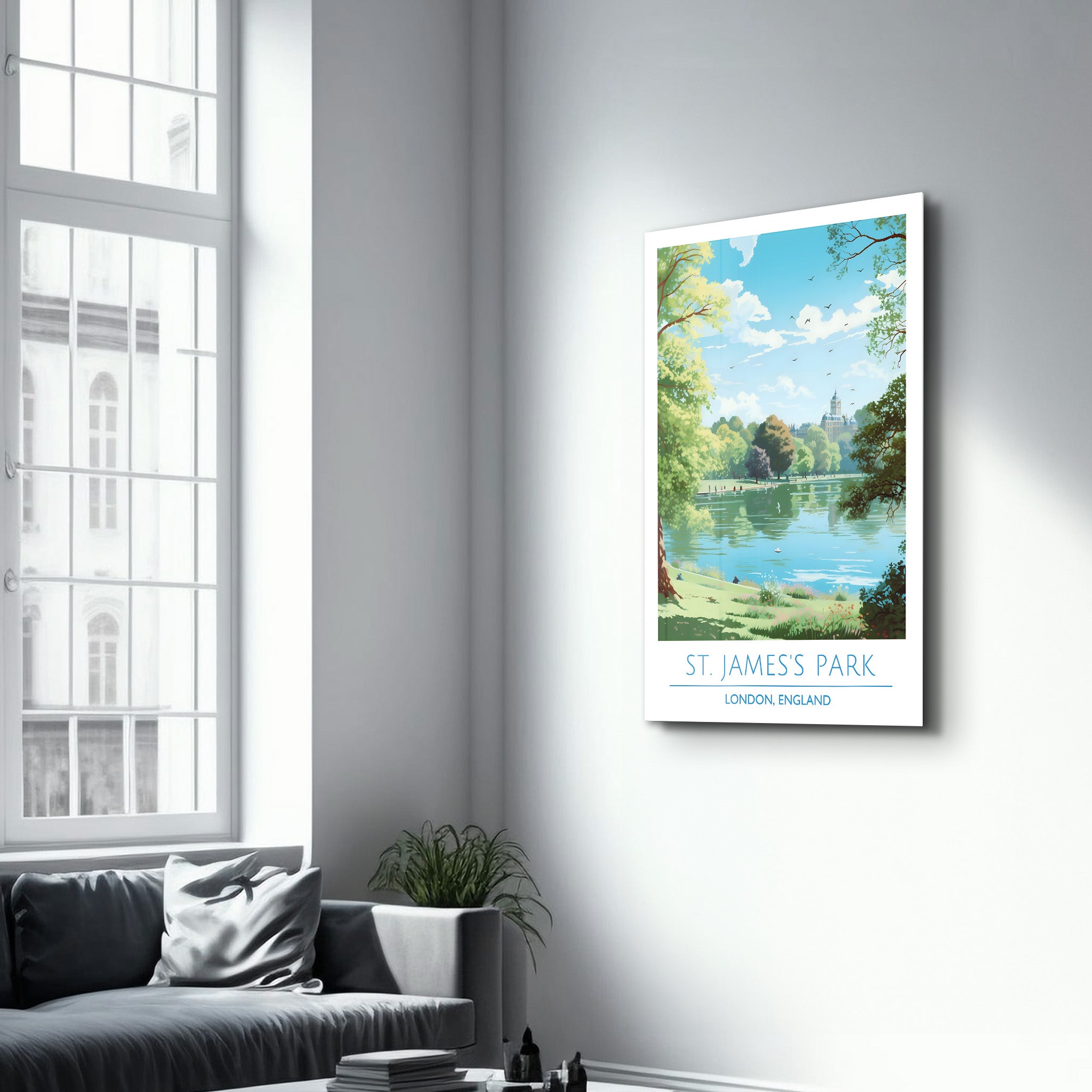 St. James Park- Londres Angleterre-Affiches de voyage | Art mural en verre